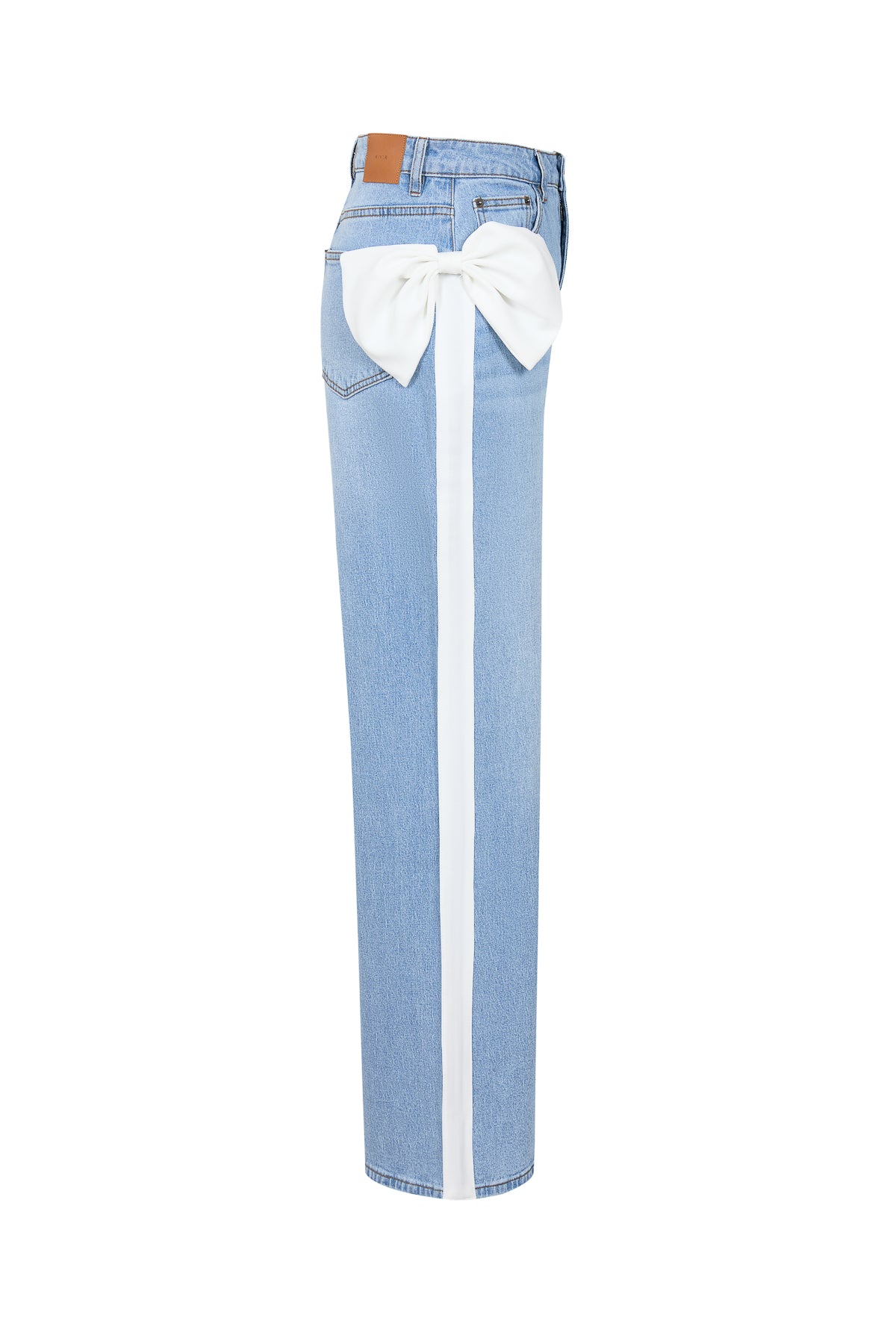 Maison Contrast Ribbon Denim Pants