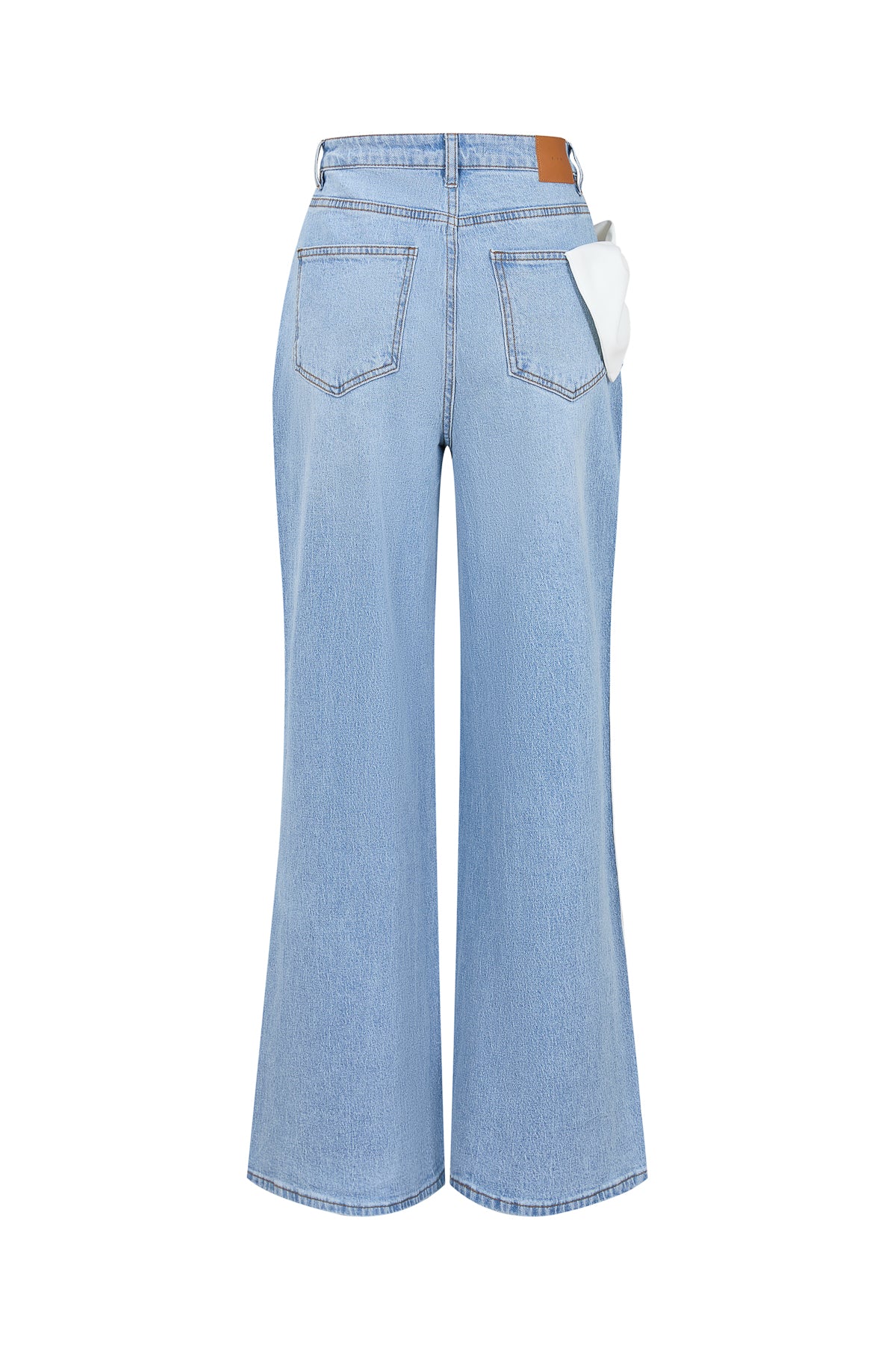 Maison Contrast Ribbon Denim Pants