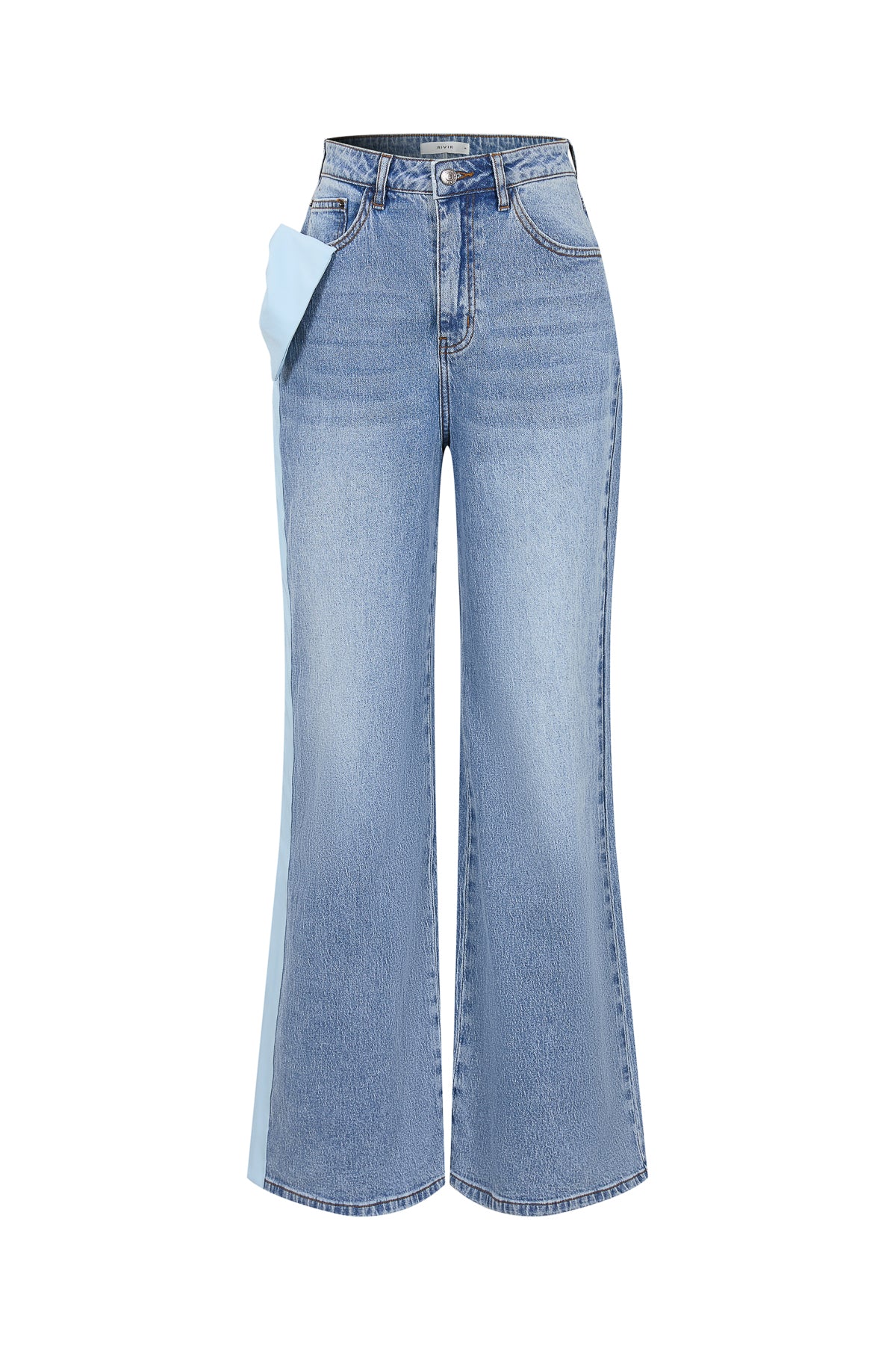 Maison Contrast Ribbon Denim Pants