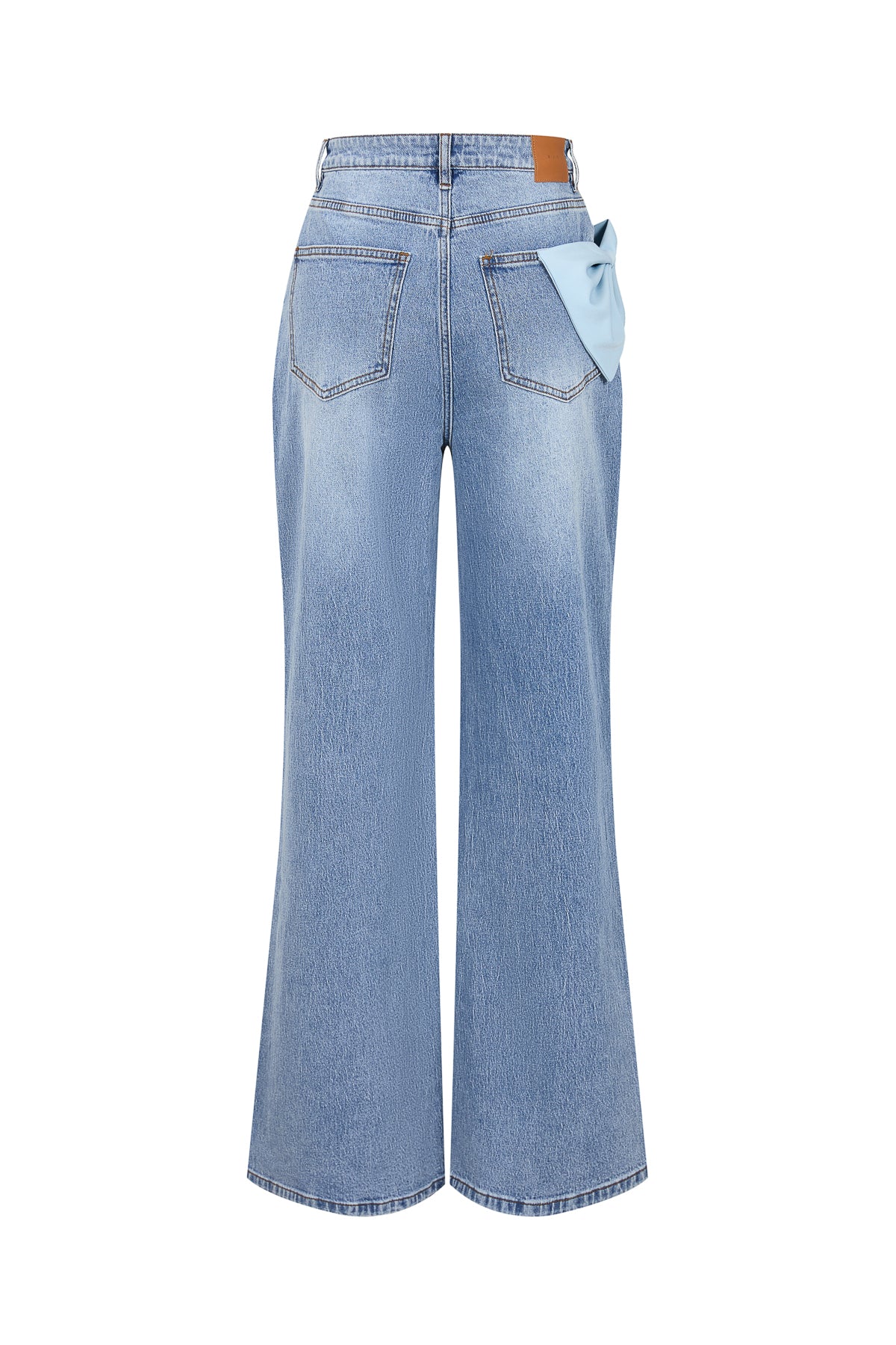 Maison Contrast Ribbon Denim Pants