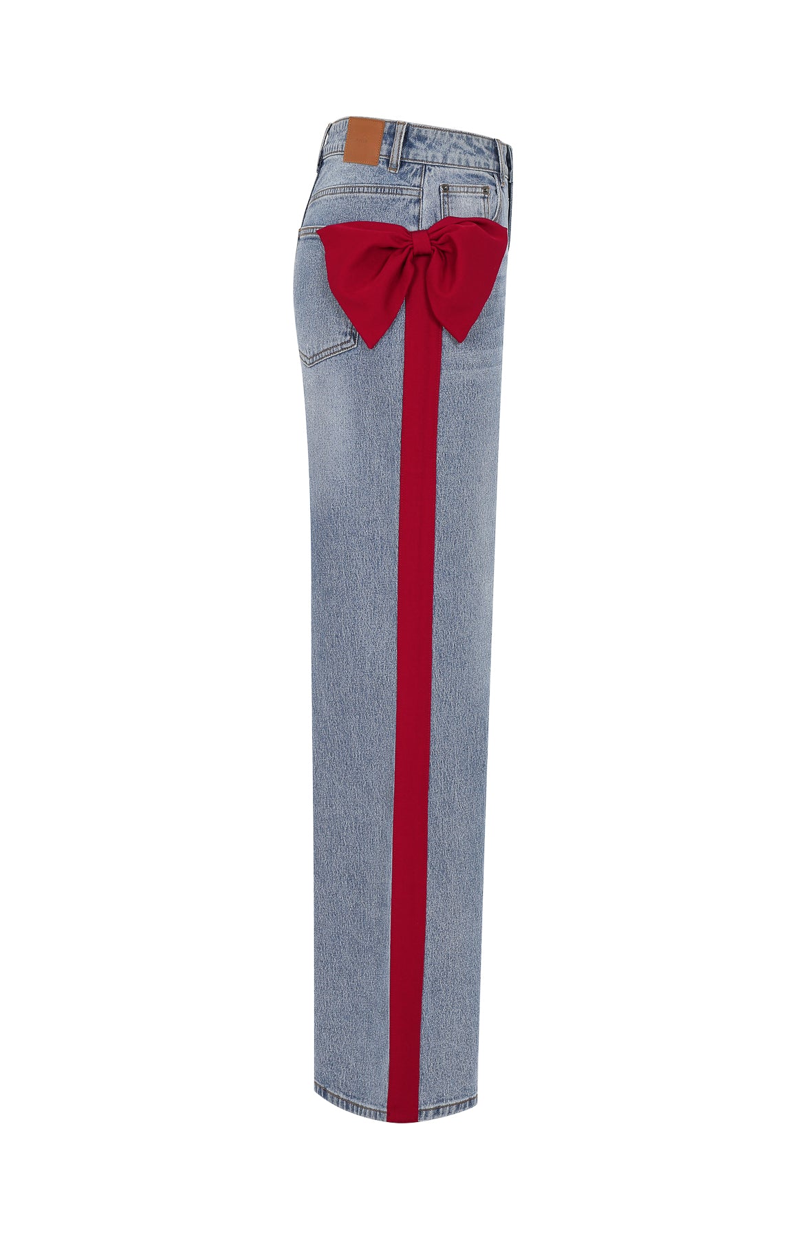 Maison Contrast Ribbon Denim Pants