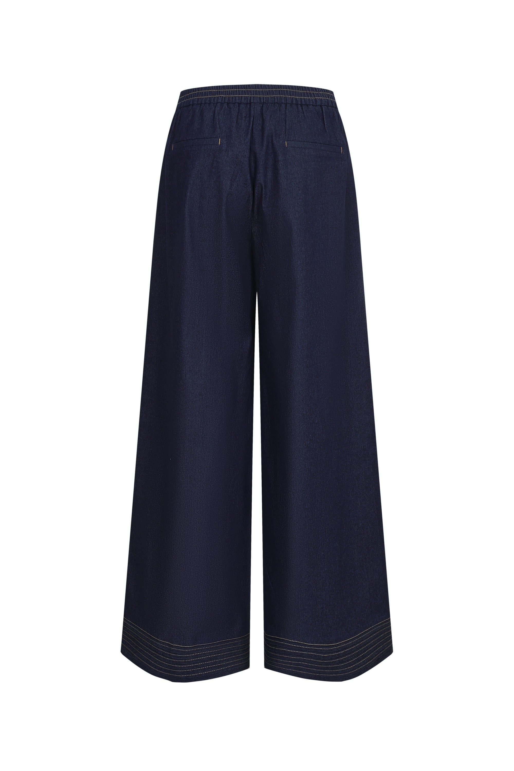 Architect Pintuck Wide Leg Denim Pants