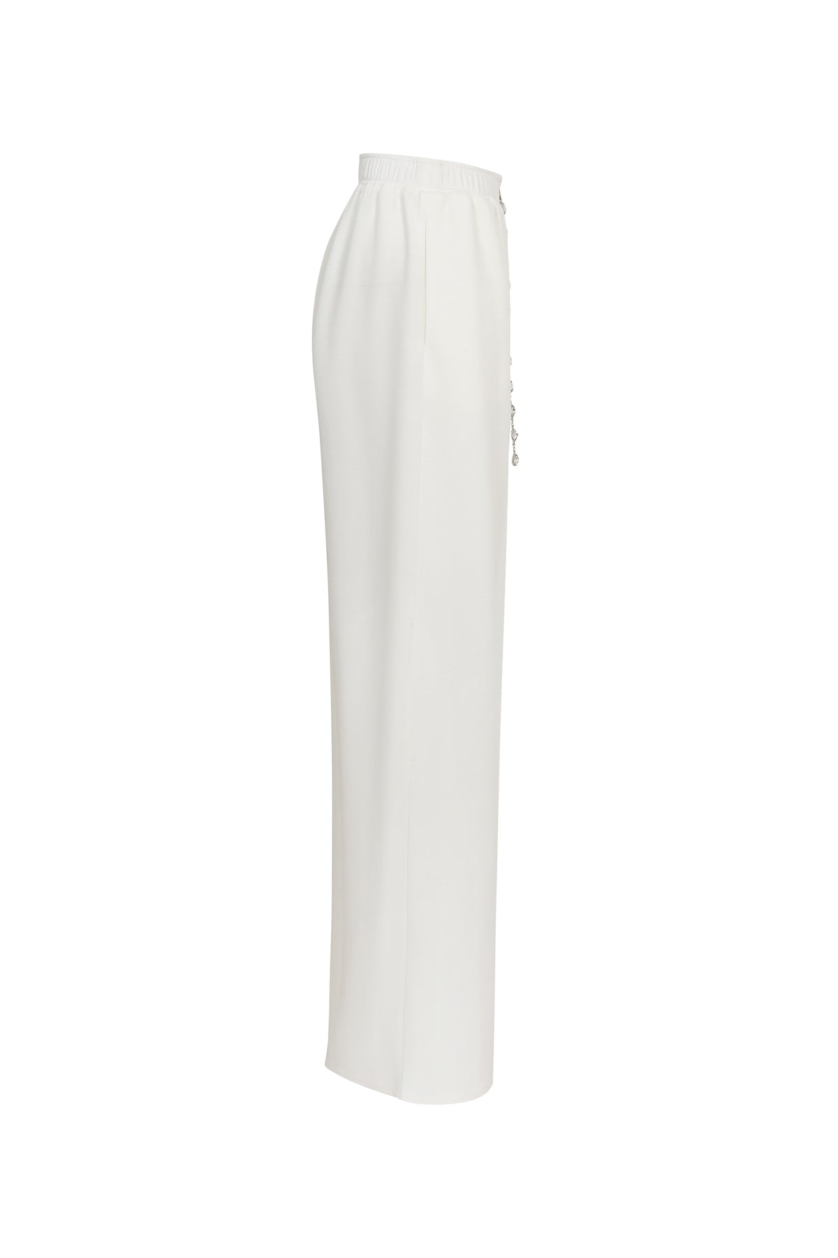 Crystal Drop Knit Wide-Leg Pants