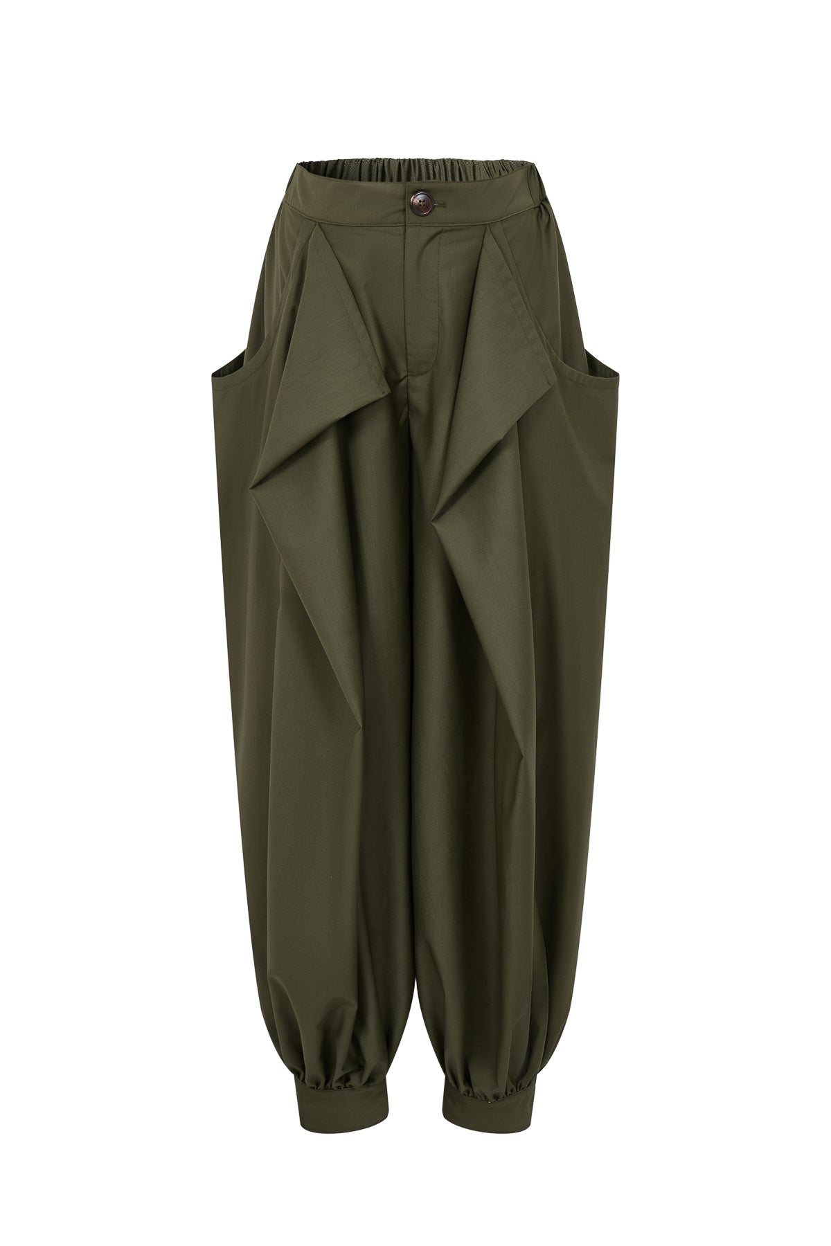Woven Safari Draped Balloon Pants