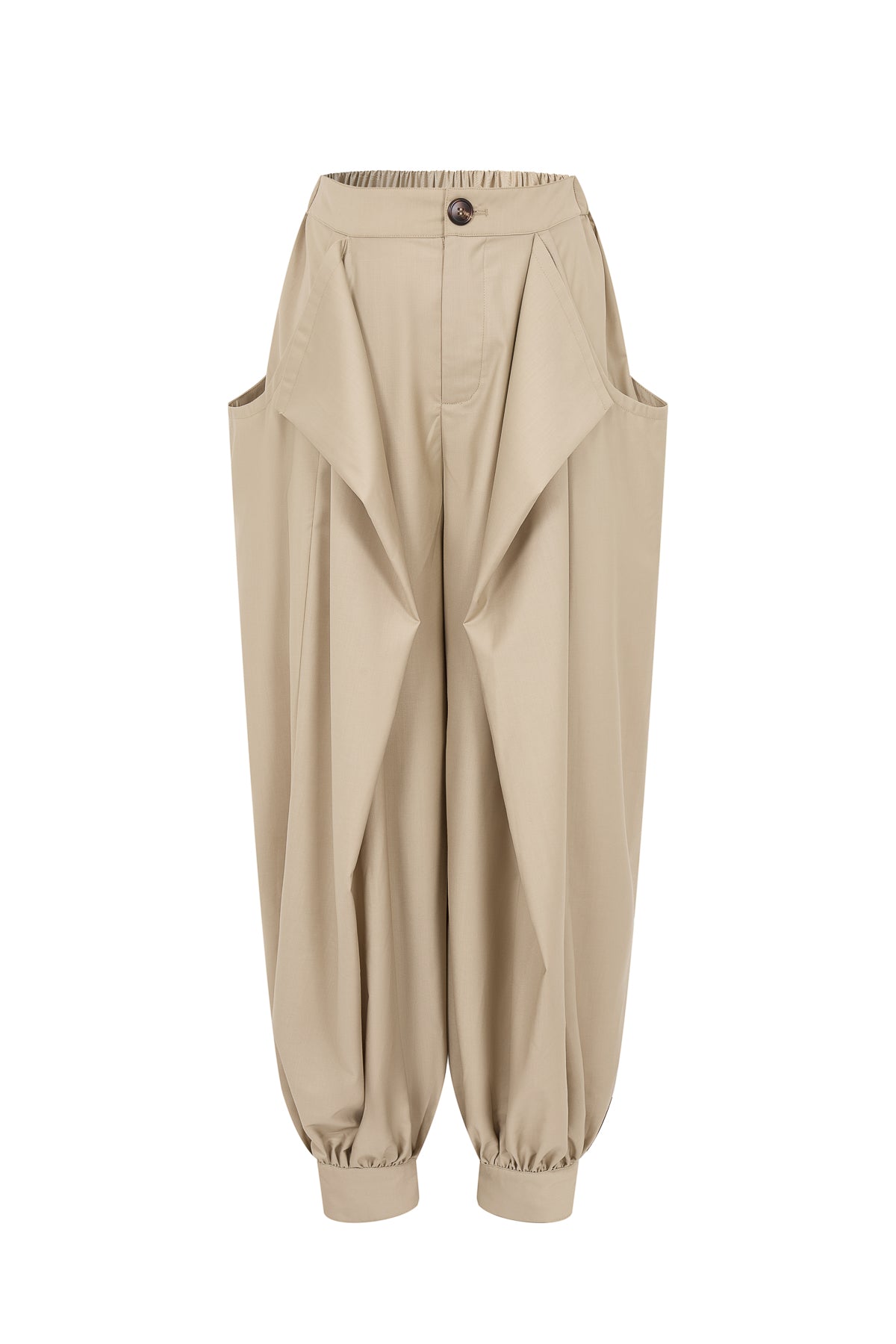 Woven Safari Draped Balloon Pants