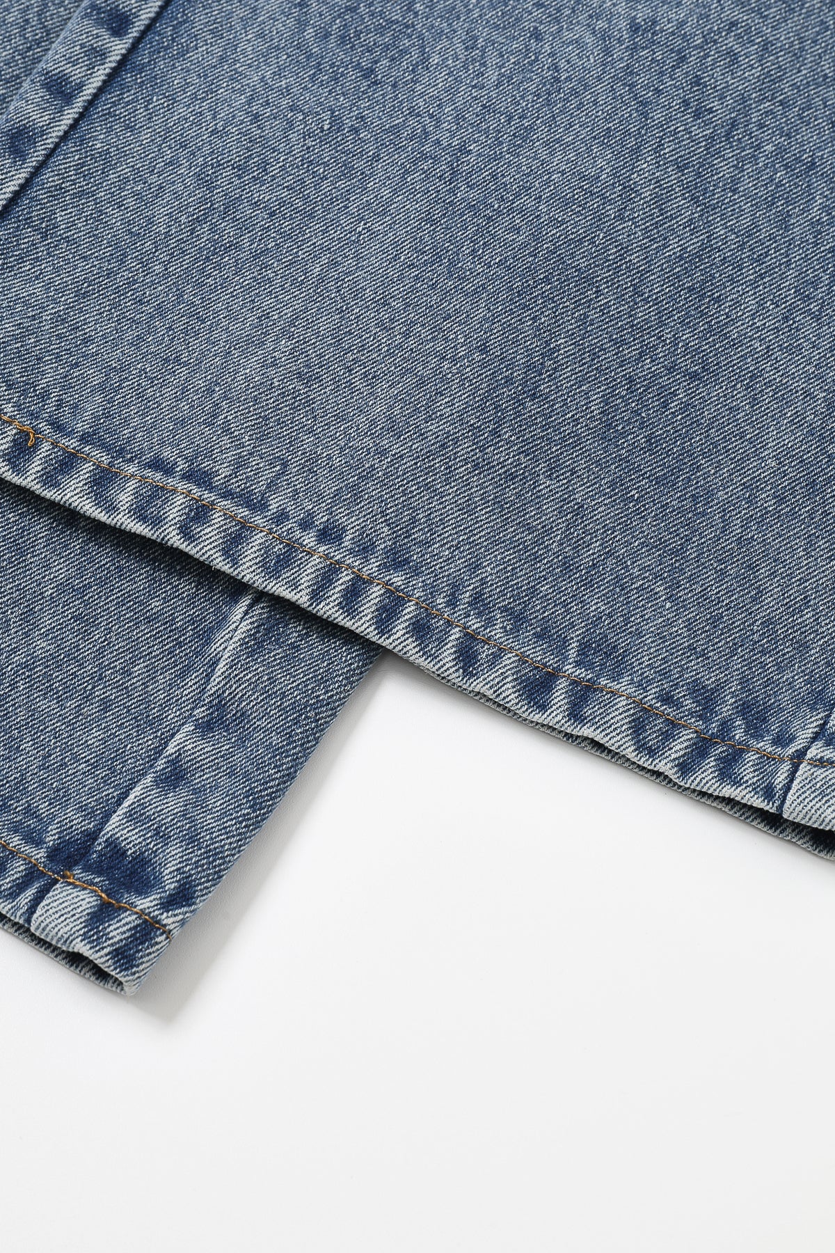 Therese Embellished Denim Pants With Black Waistband