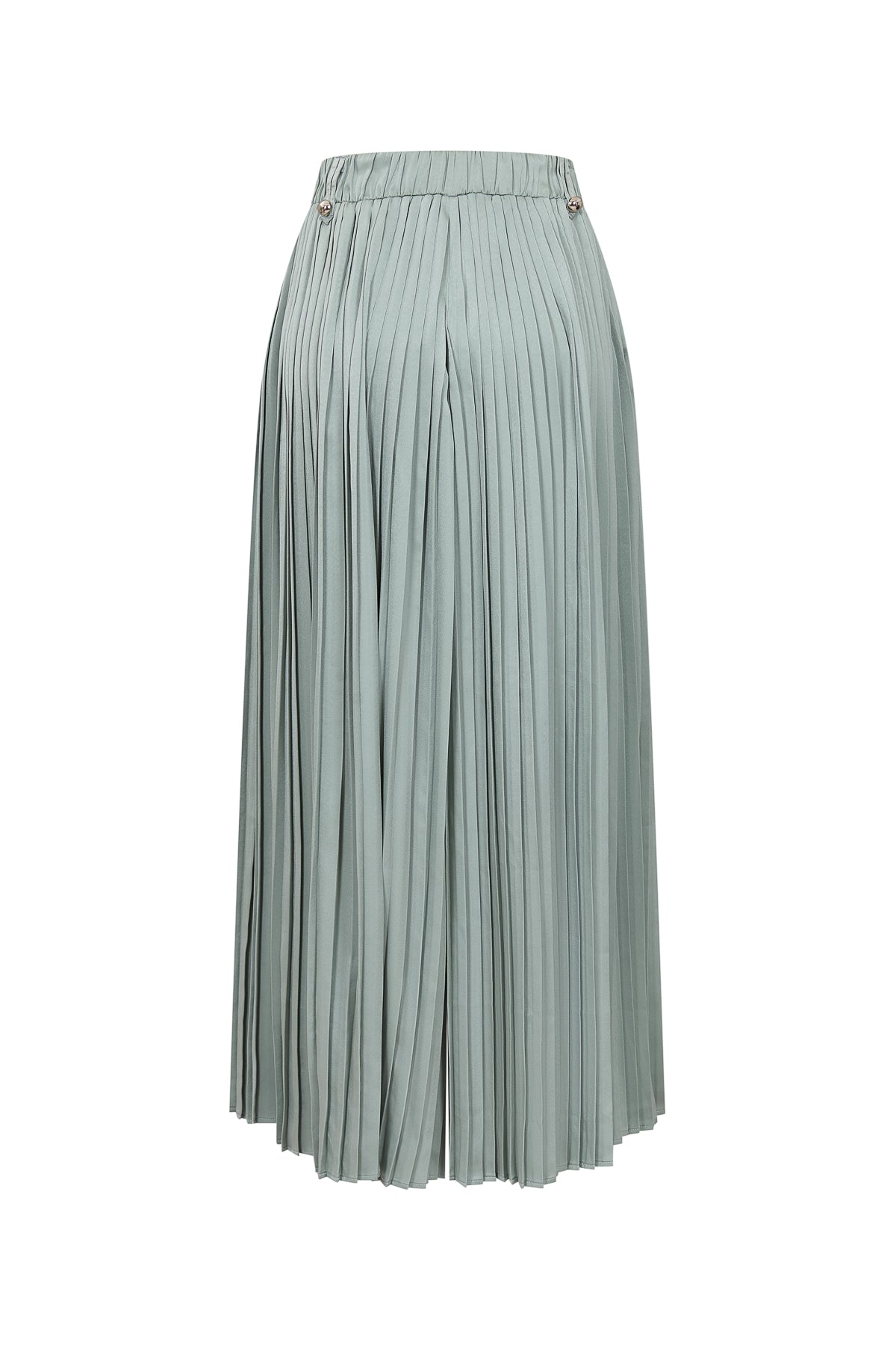 Pleated Wide Leg Pants With Knit Waist Band