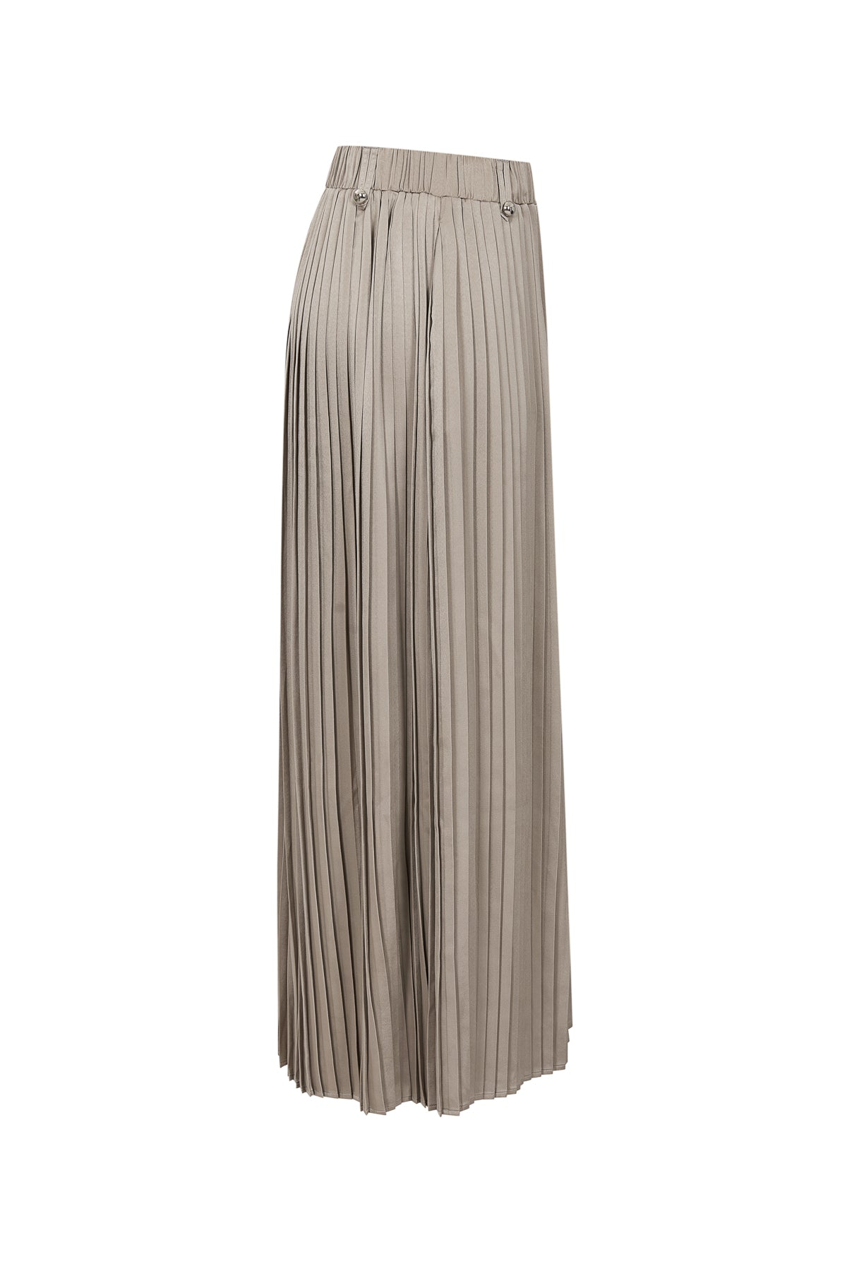 Pleated Wide Leg Pants With Knit Waist Band