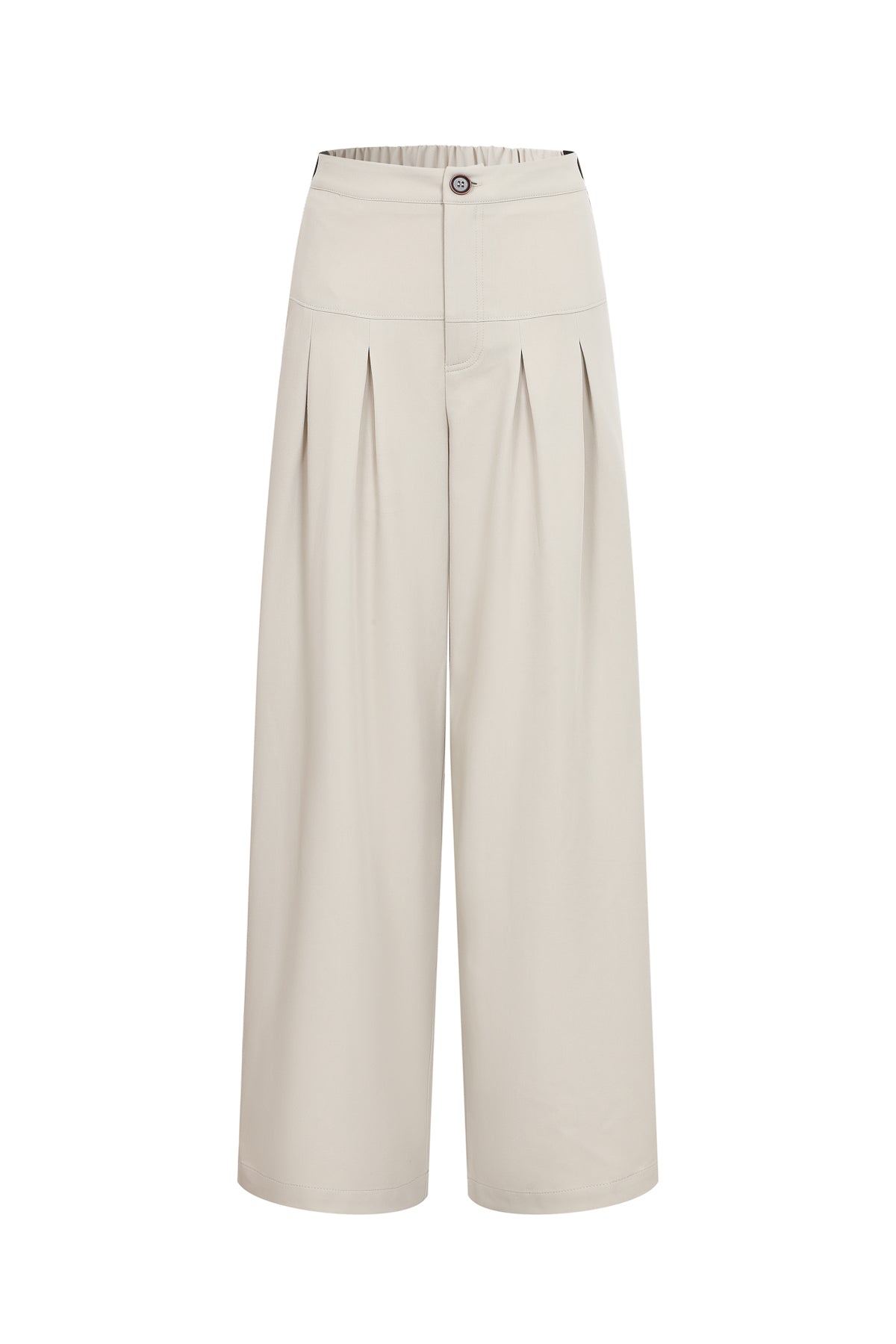 Woven Pleated Pants with Side Stripe