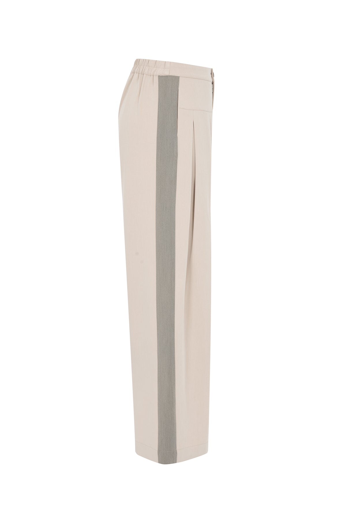 Woven Pleated Pants with Side Stripe