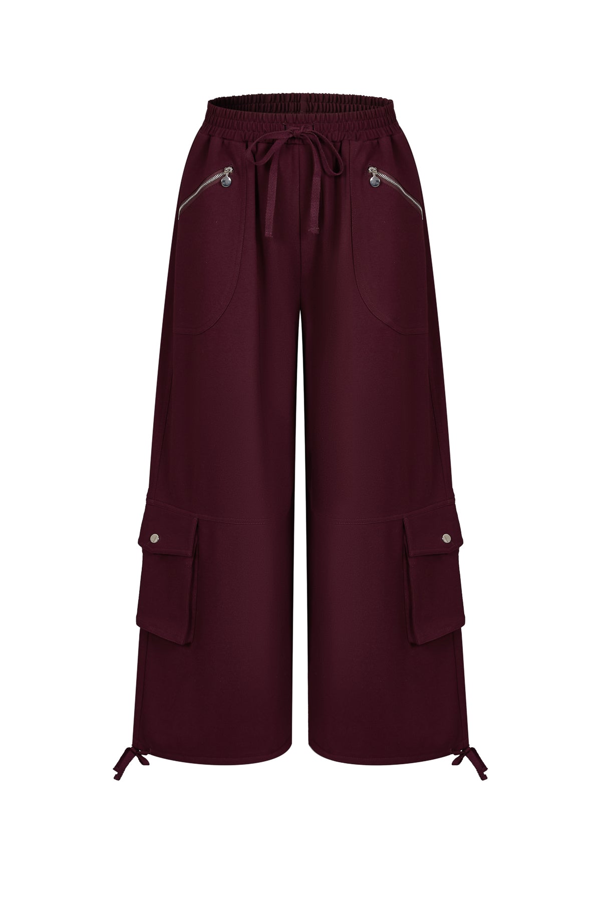Anette Smocked Waist Balloon Sweatpants with Cargo Pockets