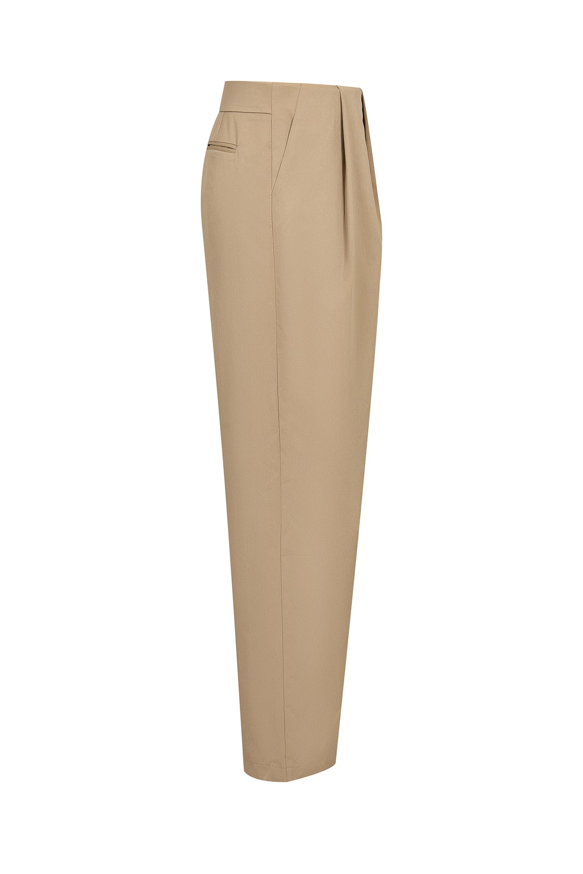 Axelle Woven Asymmetrical Pleated Pants with PU Belt