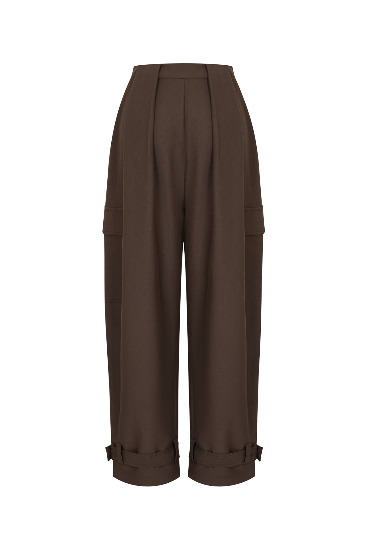 Gaelle Pleated Woven Pants with Adjustable Hem