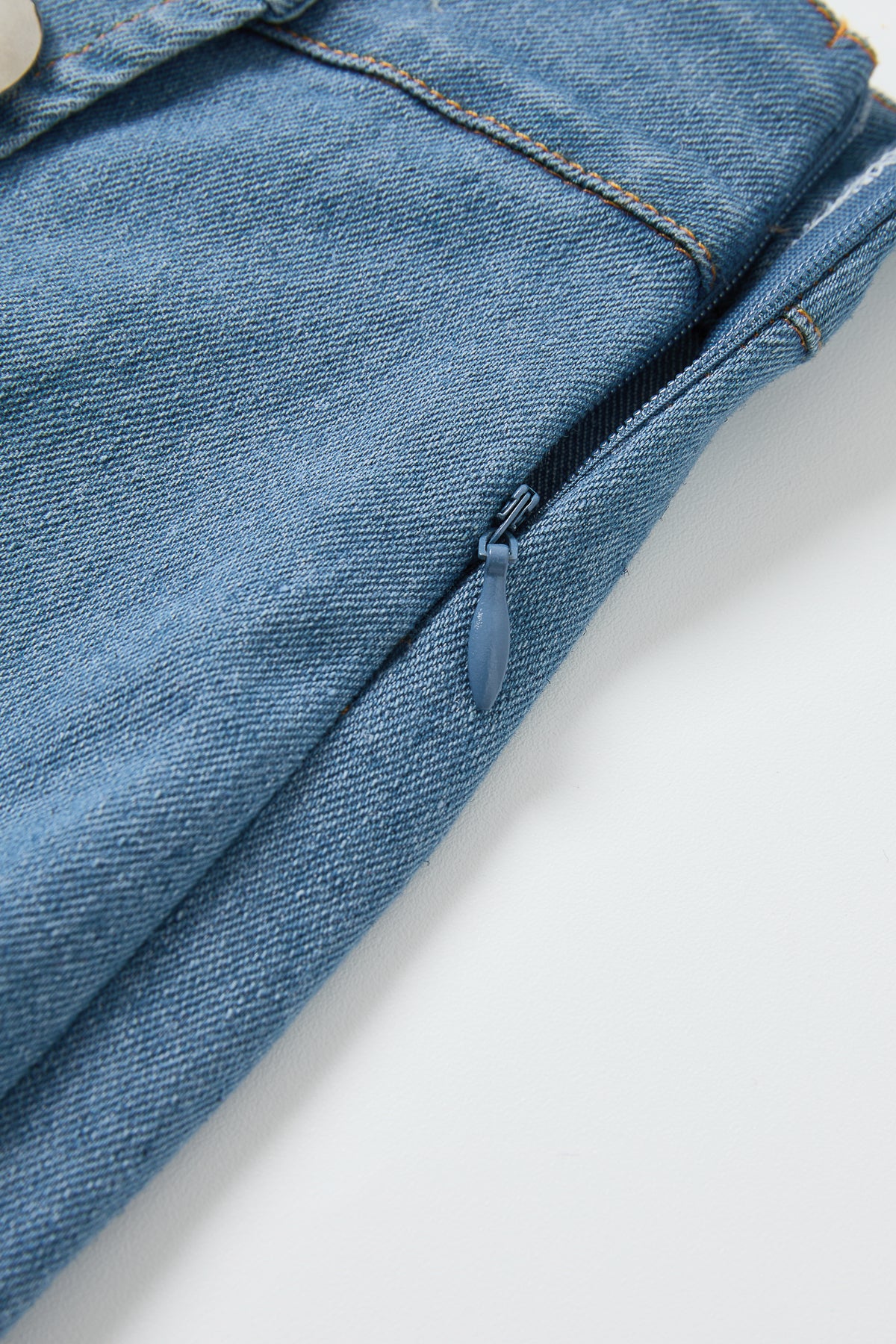 Nathalie Denim Overlay Pants With Button Accents