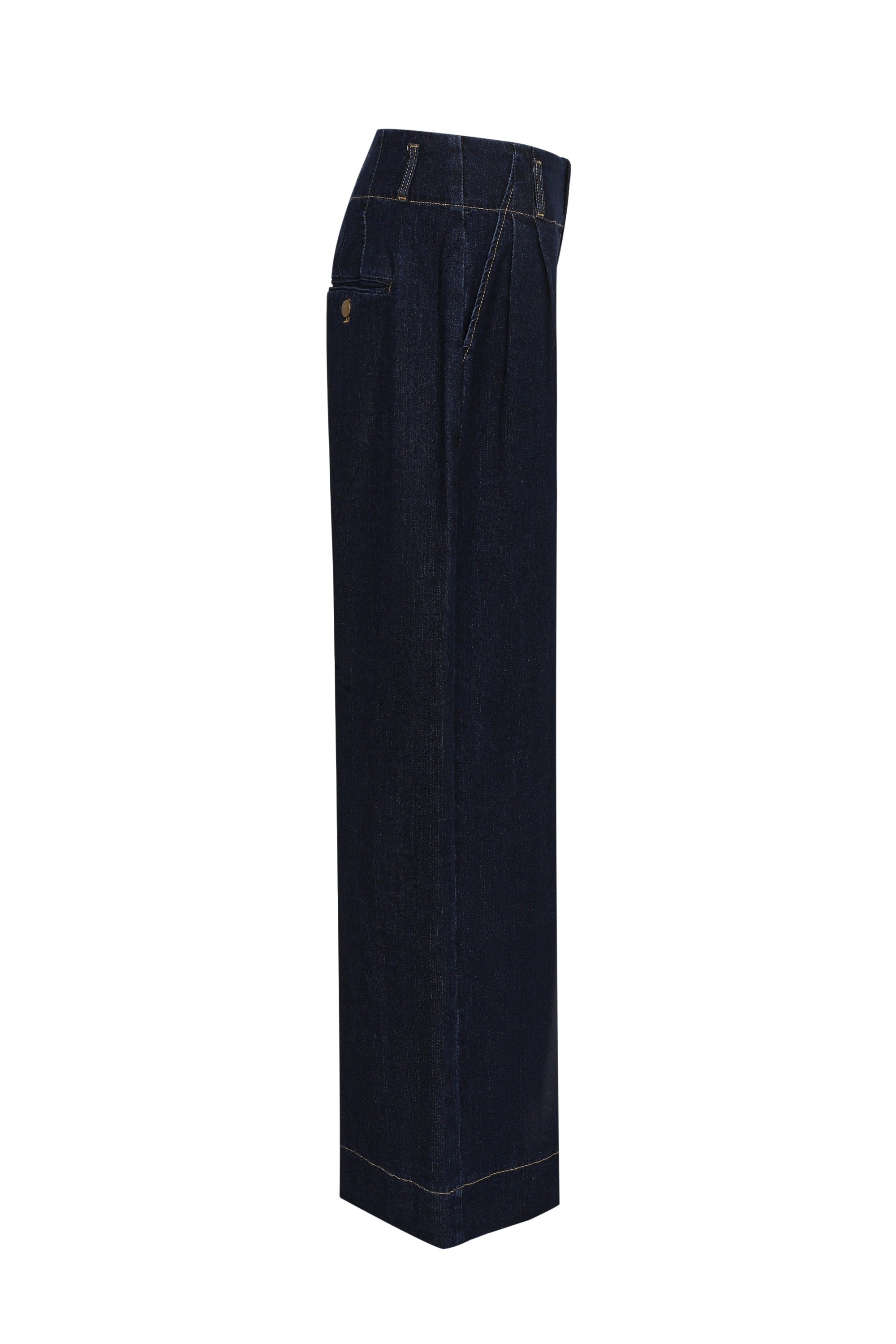 The Regent Tailored Denim Wide Leg Pants