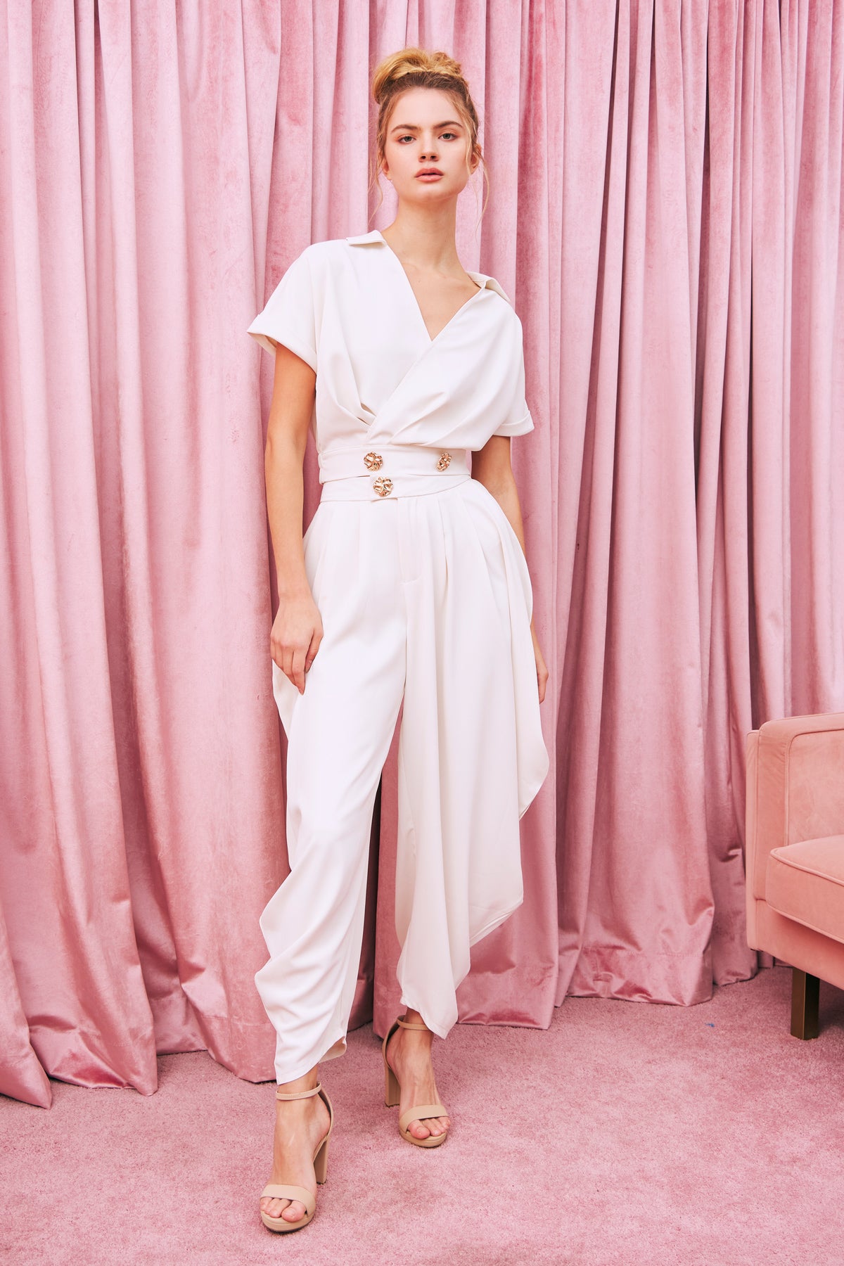 The Drape Ruched Solid Pants