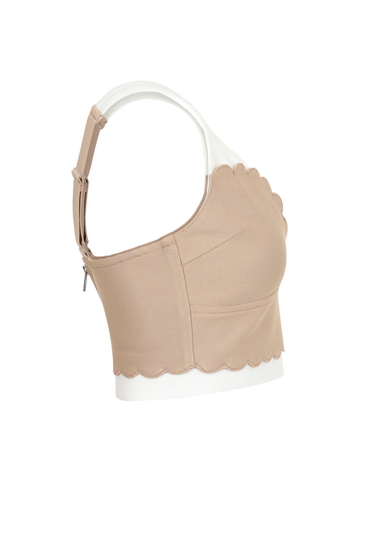 Scallop Detail Two Tone Skirt Set