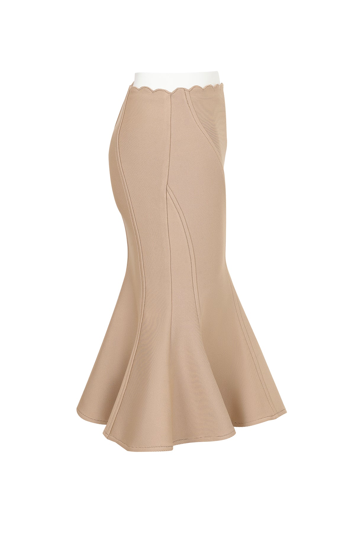 Scallop Detail Two Tone Skirt Set