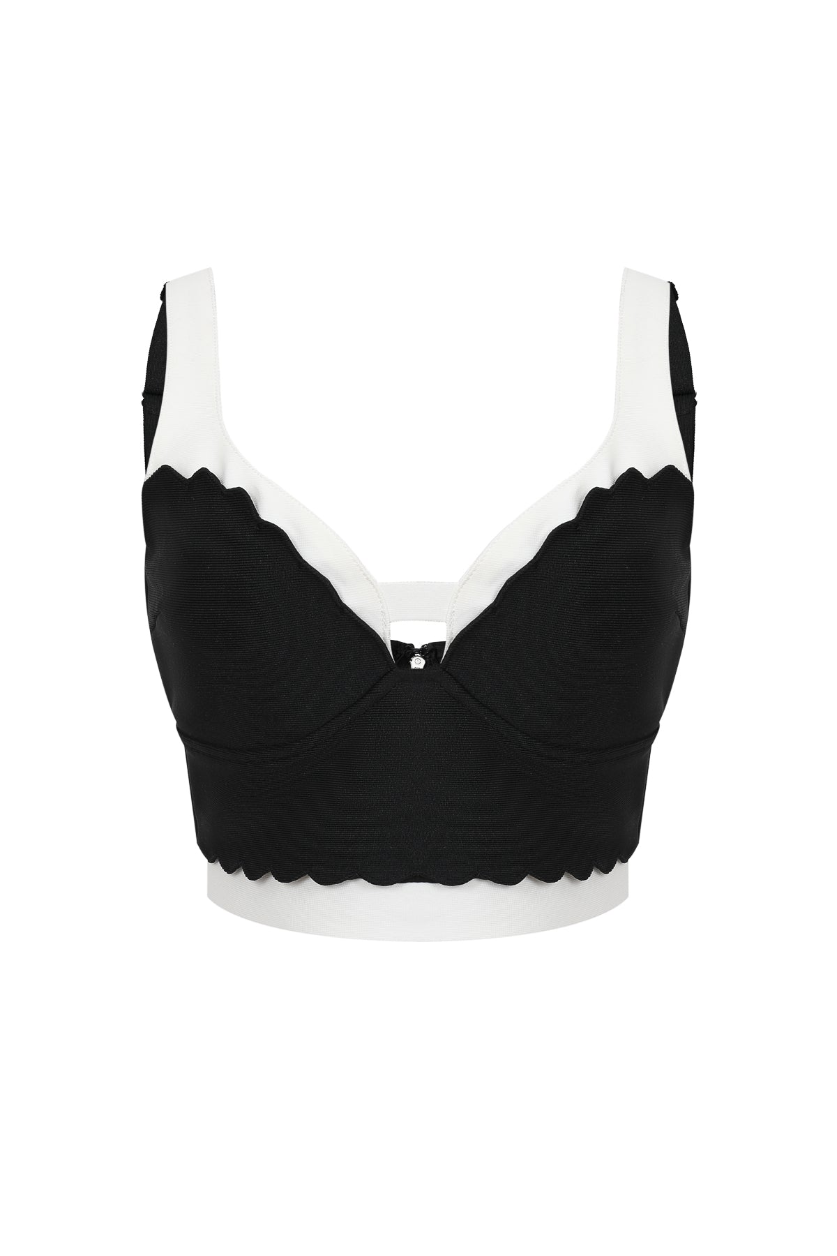 Scallop Detail Two Tone Skirt Set