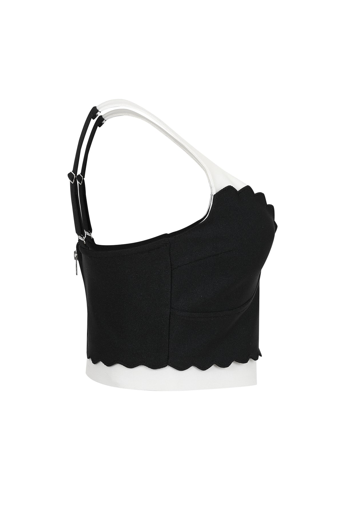 Scallop Detail Two Tone Skirt Set