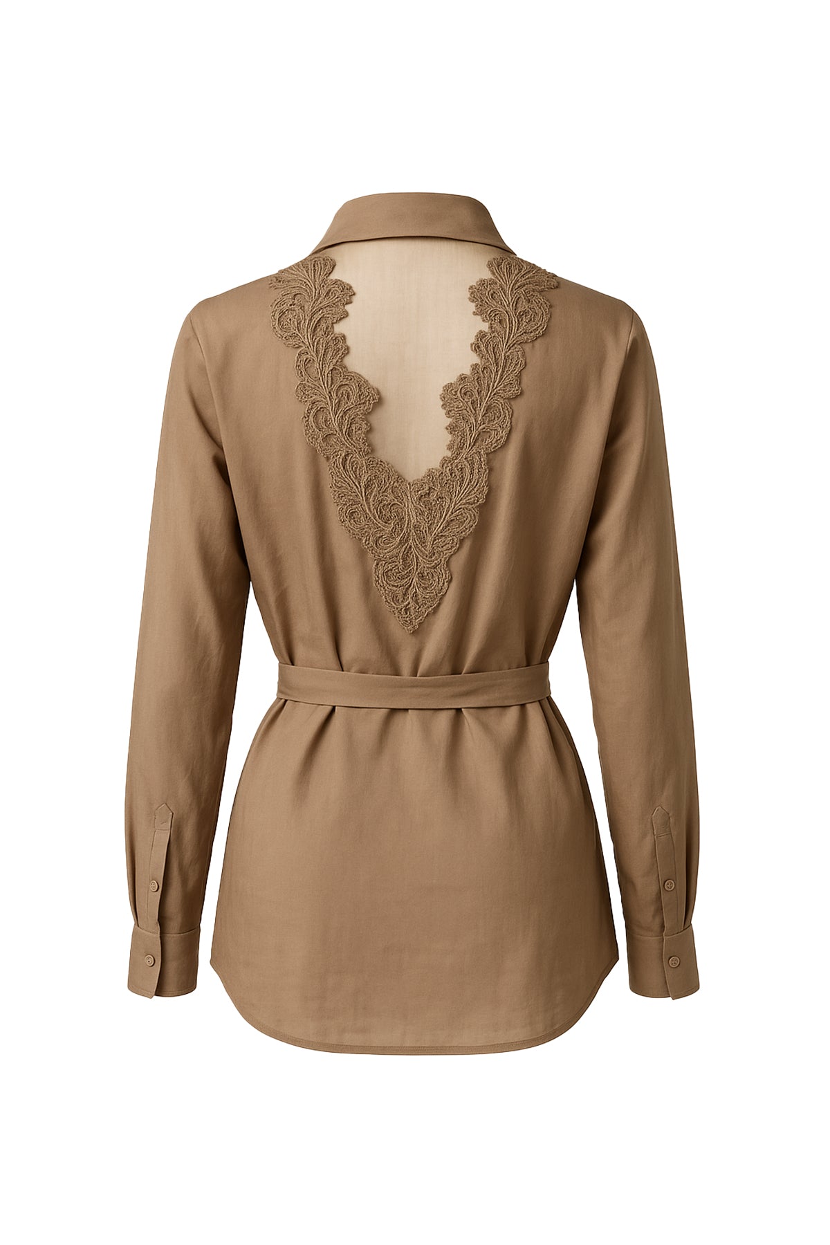 The Selene Kali Shirt with Back Cutout and Waist Tie