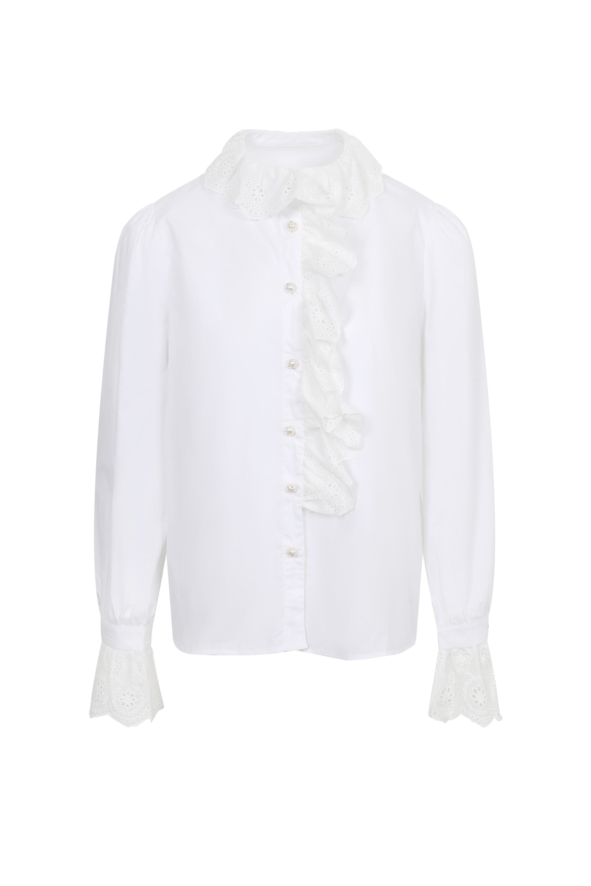 Refined Lace Ruffle Shirt
