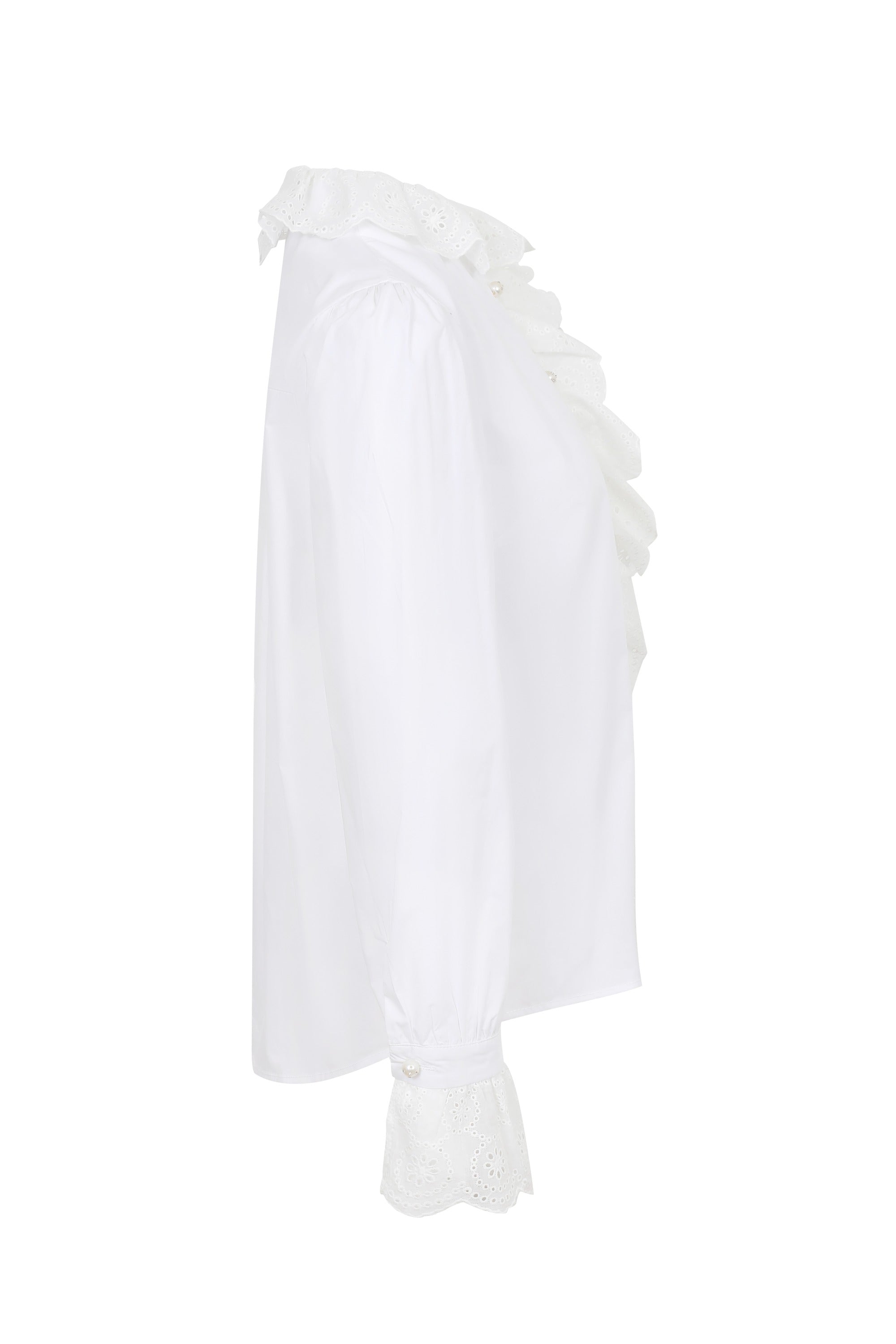 Refined Lace Ruffle Shirt