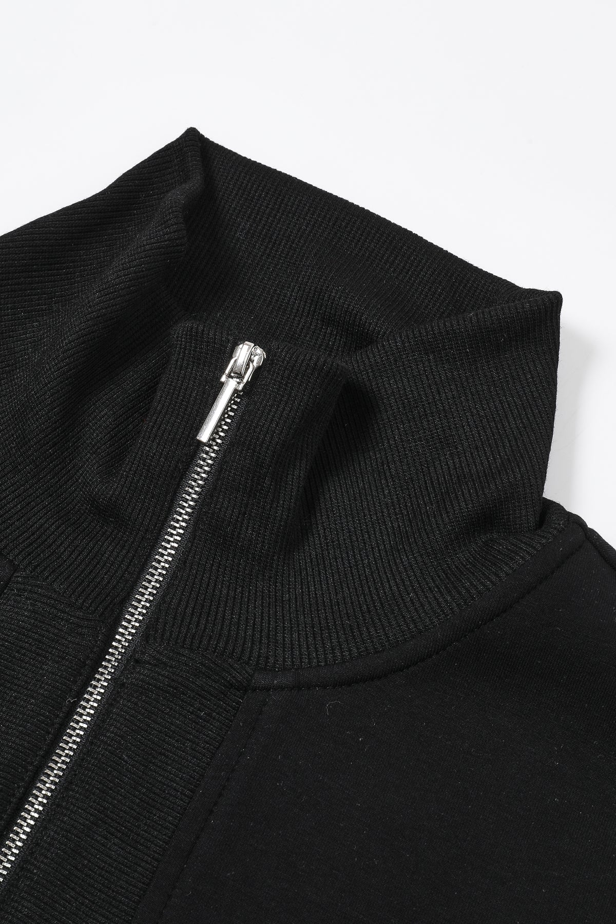 Apex Zip sleeveless Knit Top With Rib Detail