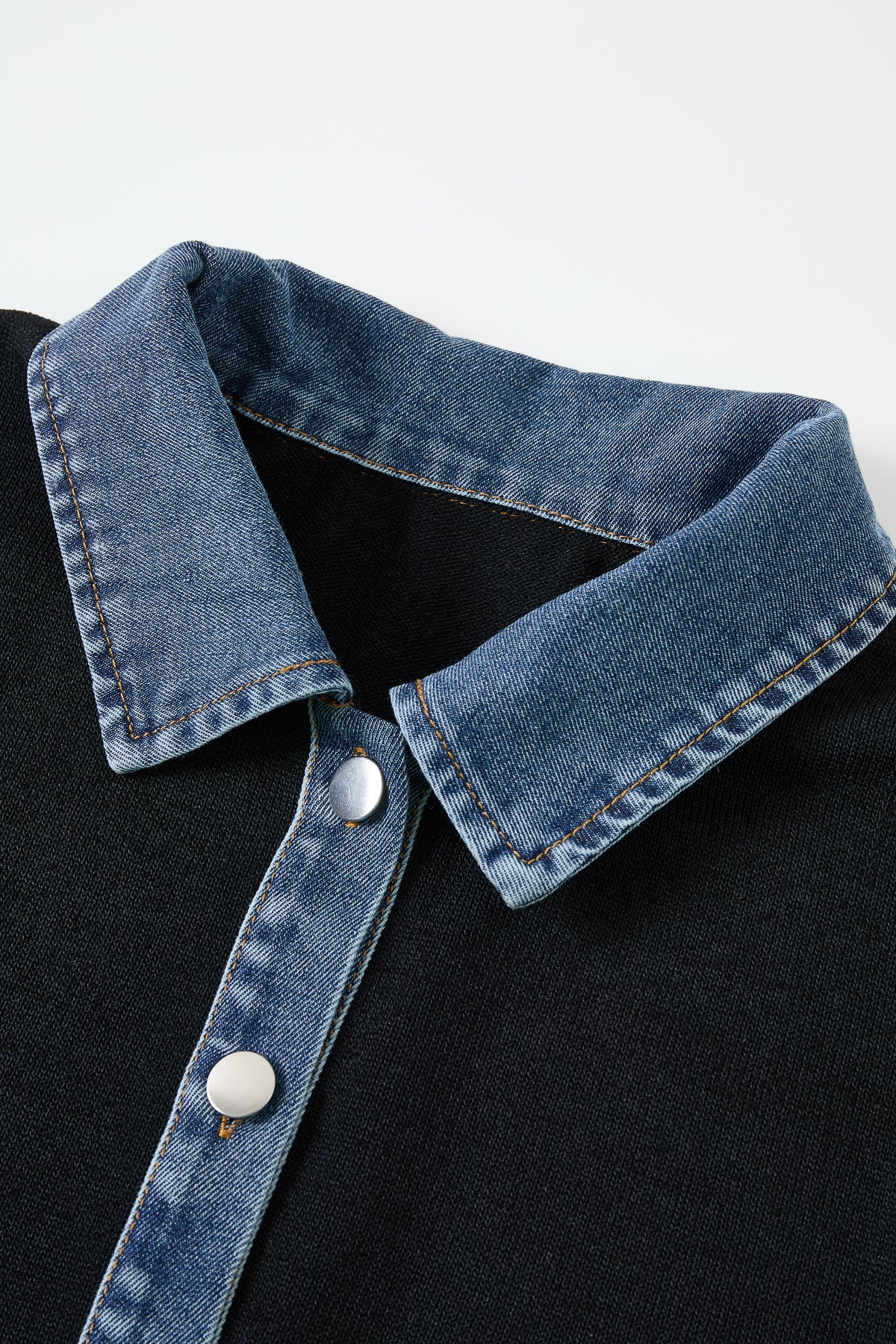 Knit Denim Mix Top