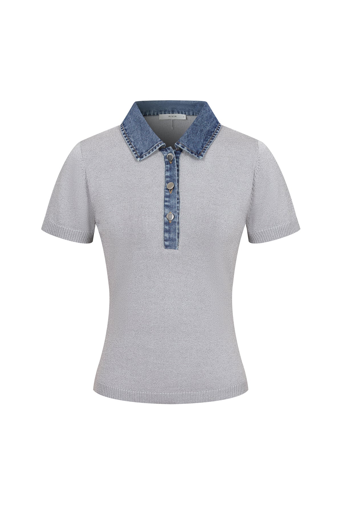 Knit Denim Mix Top