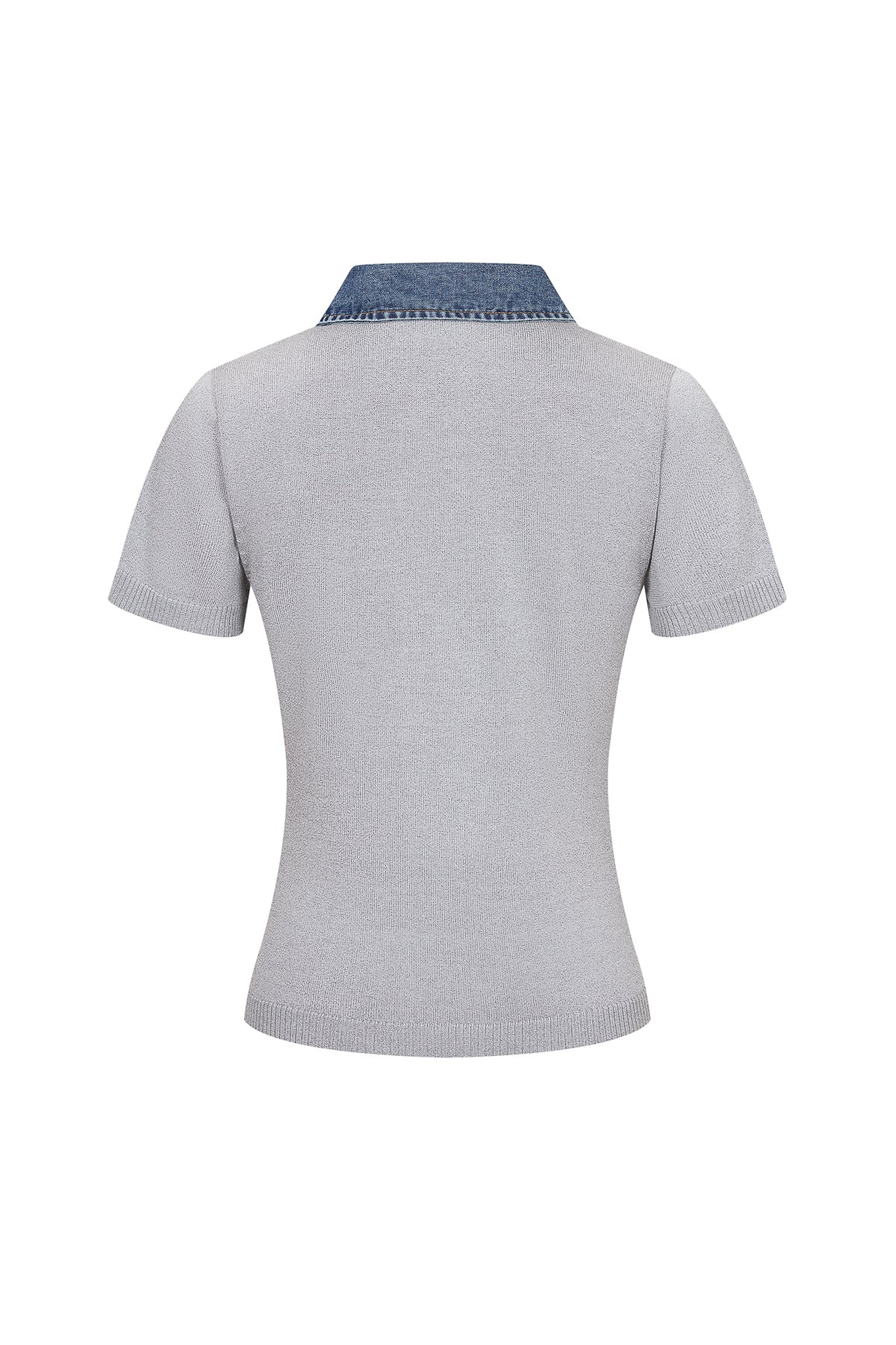 Knit Denim Mix Top