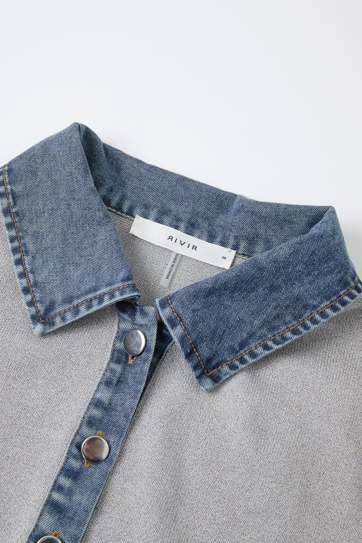 Knit Denim Mix Top