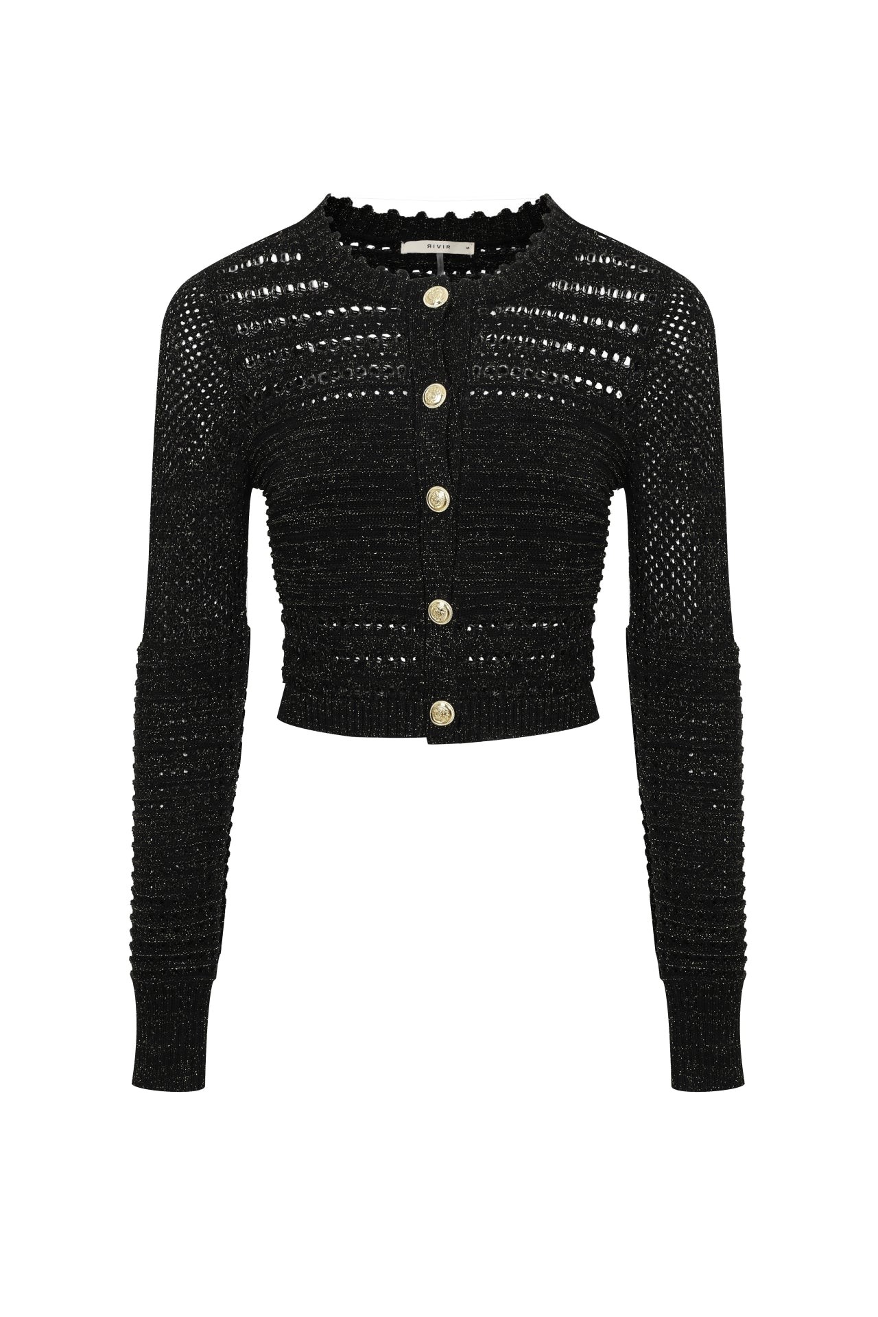 Crochet Lurex Knit Cardigan