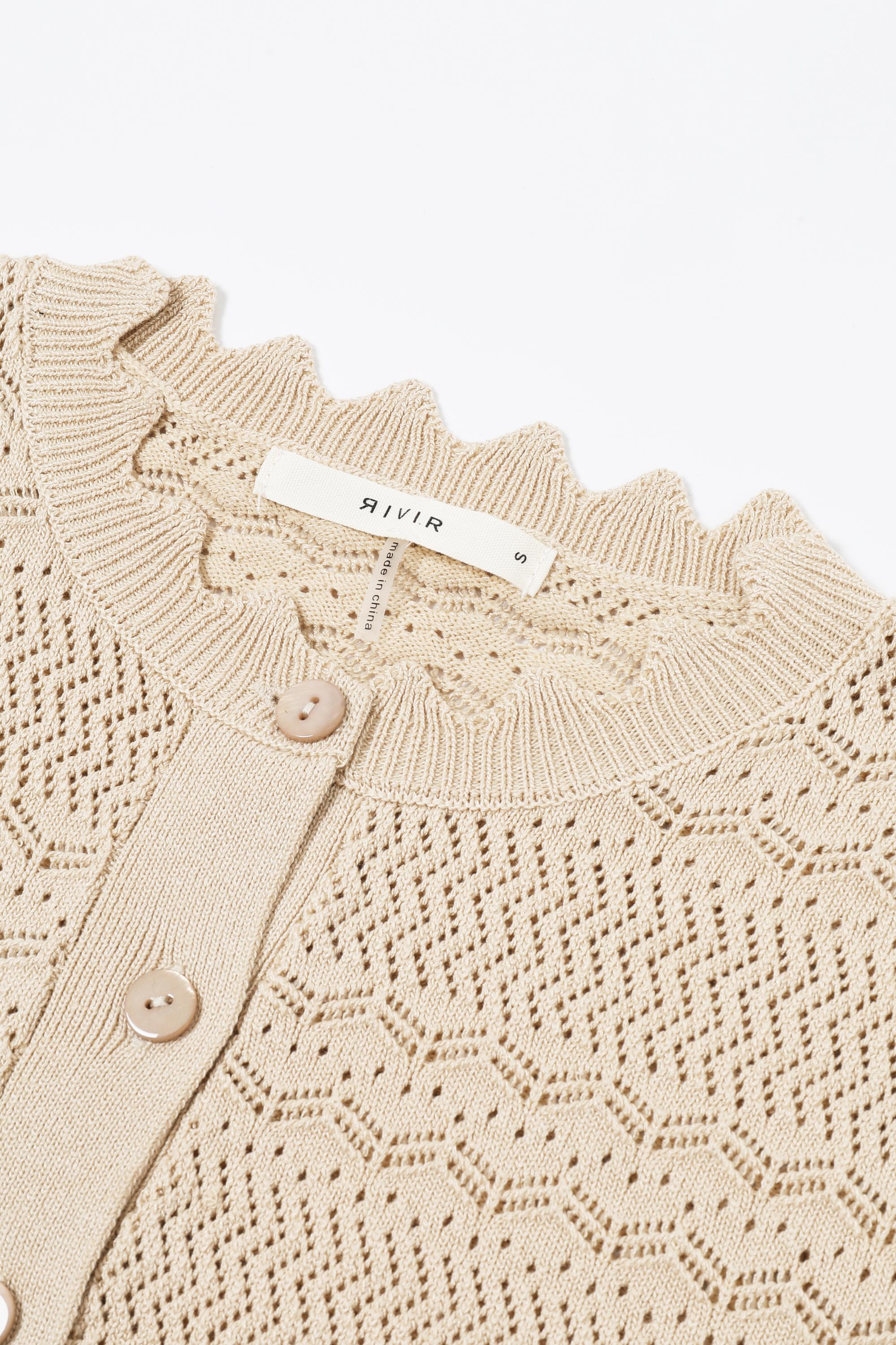 Élégie Pointelle Knit Short Sleee Top