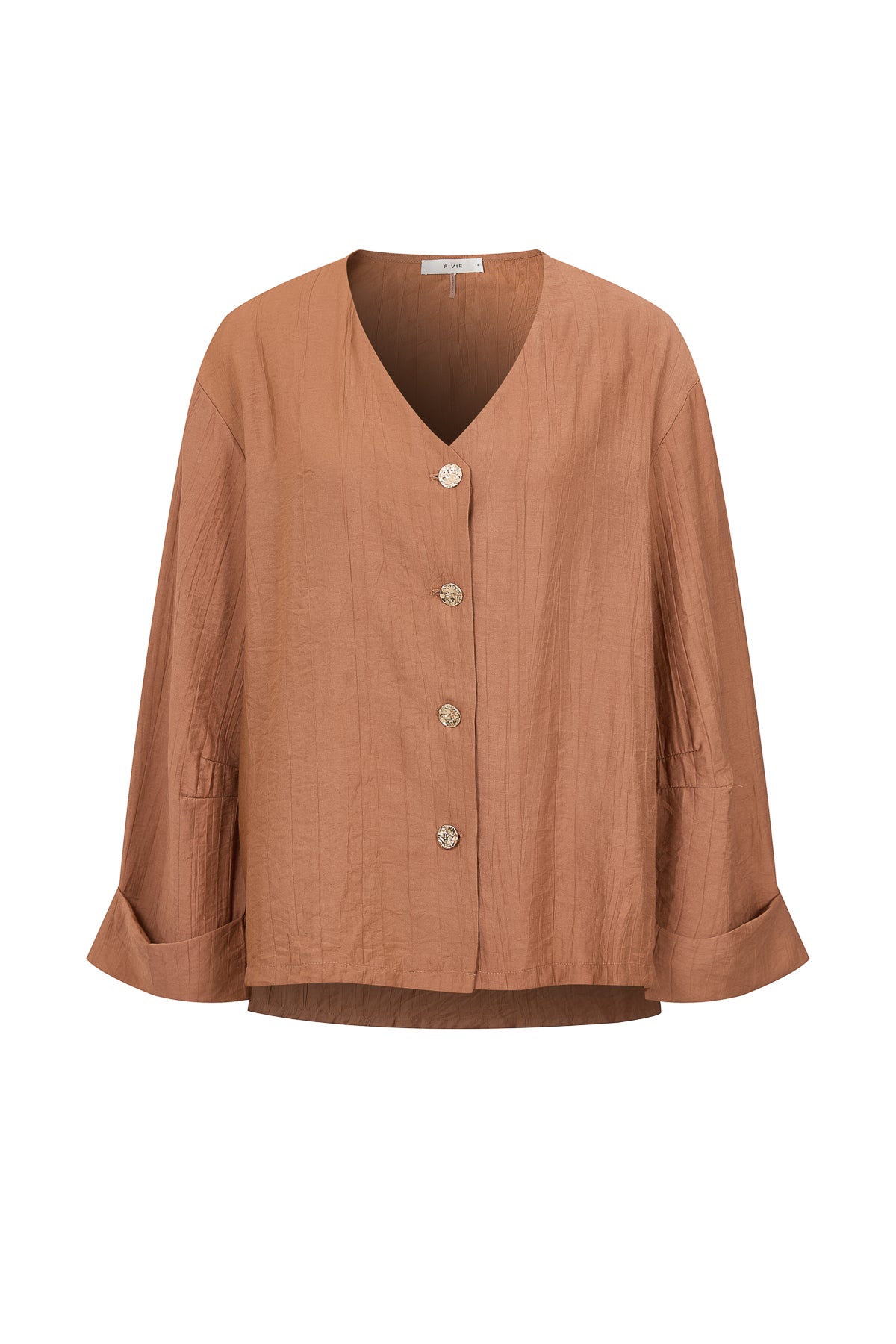 The Ember V-Neck Woven Long Sleeve Top