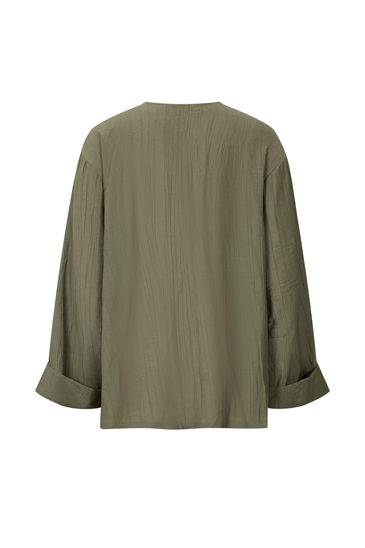 The Ember V-Neck Woven Long Sleeve Top