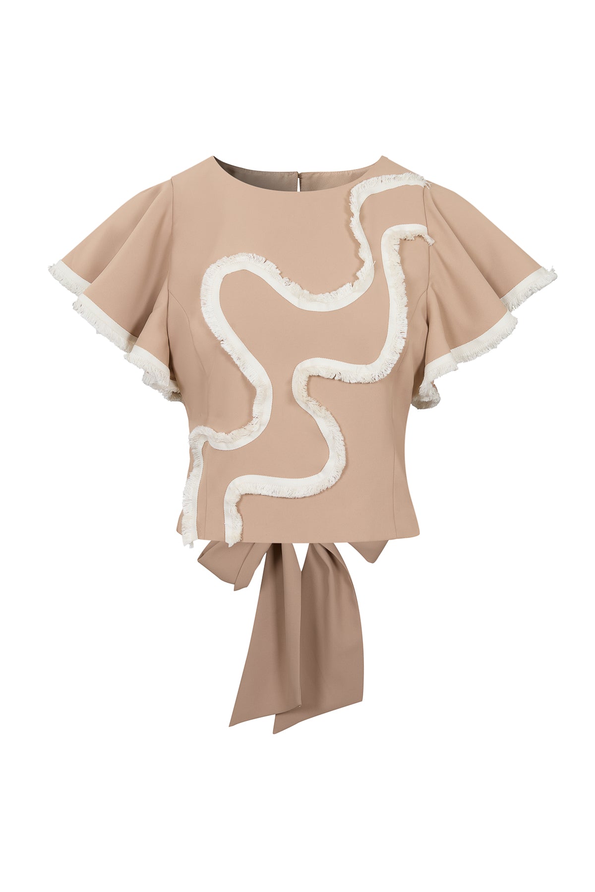 Woven Short Sleeve Top with Ruffle Detail
