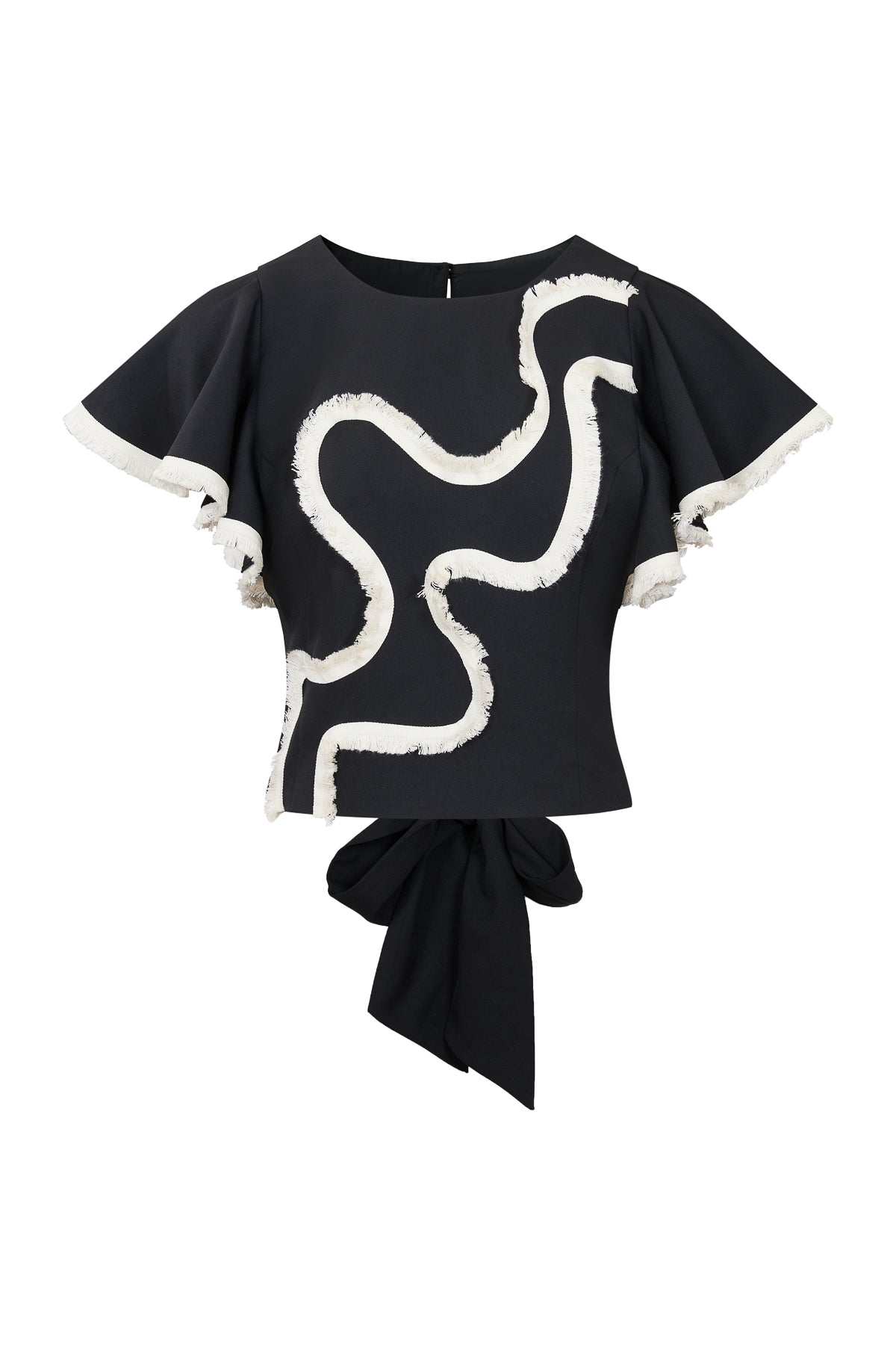 Woven Short Sleeve Top with Ruffle Detail