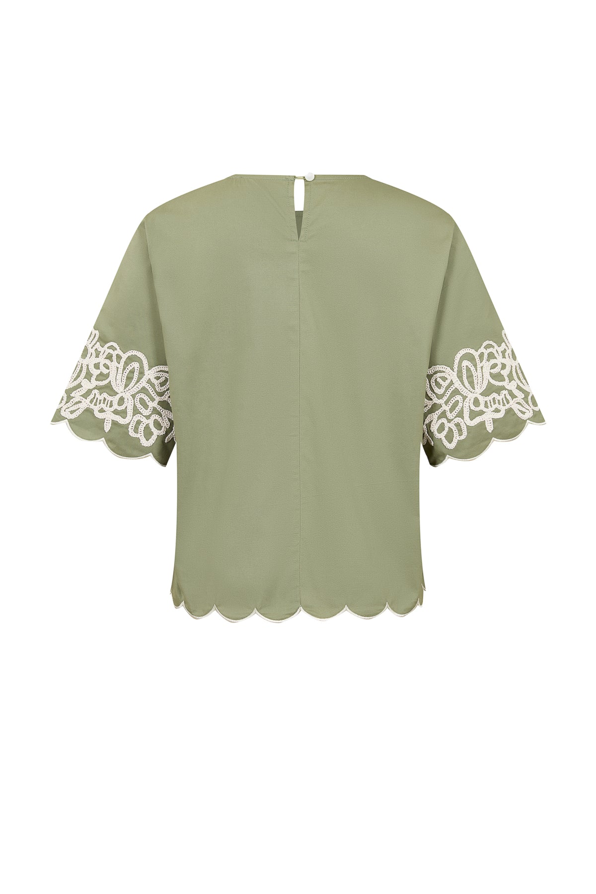 Embroidered Poplin Top