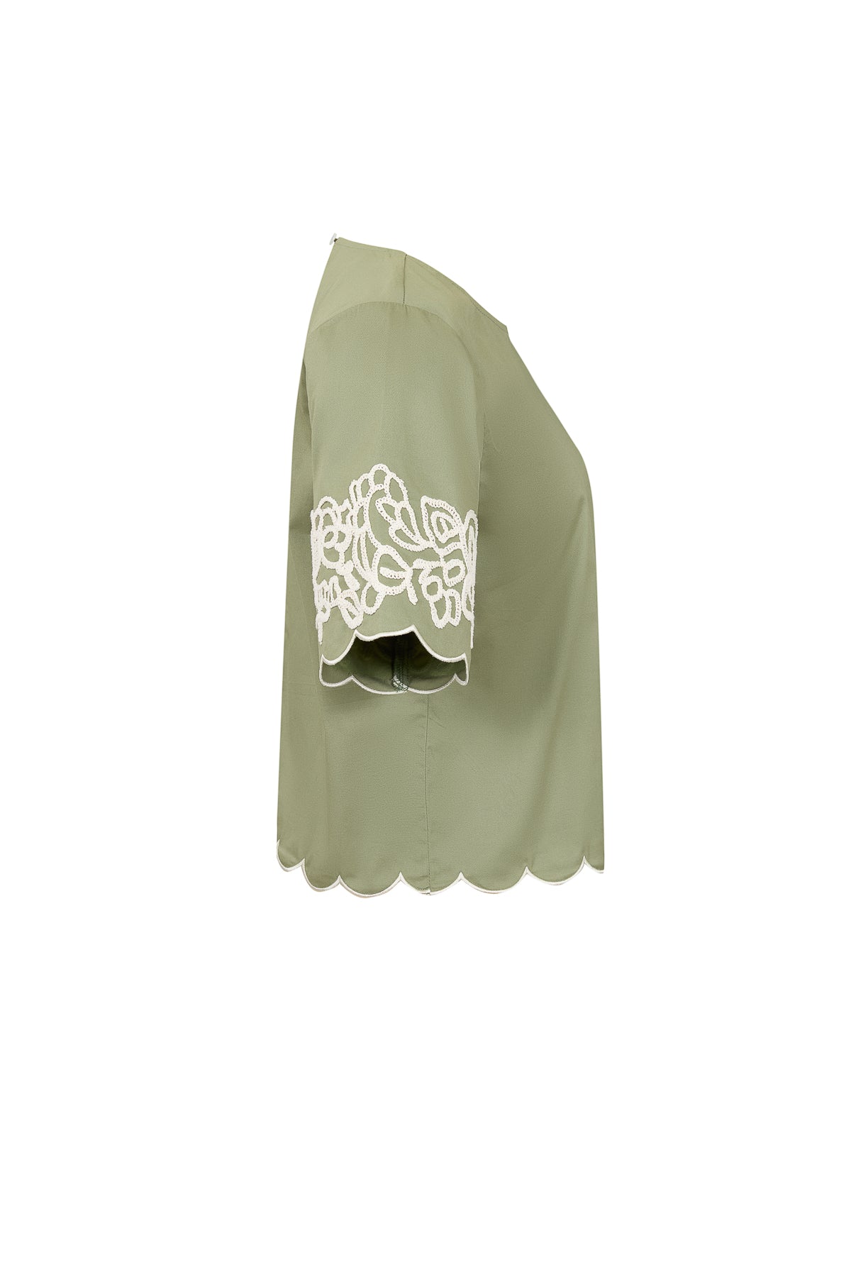 Embroidered Poplin Top
