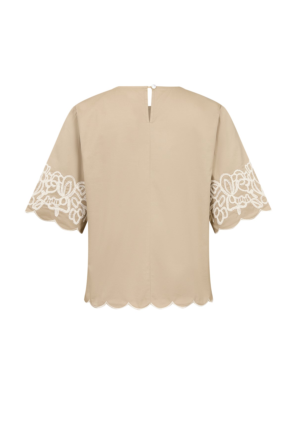 Embroidered Poplin Top