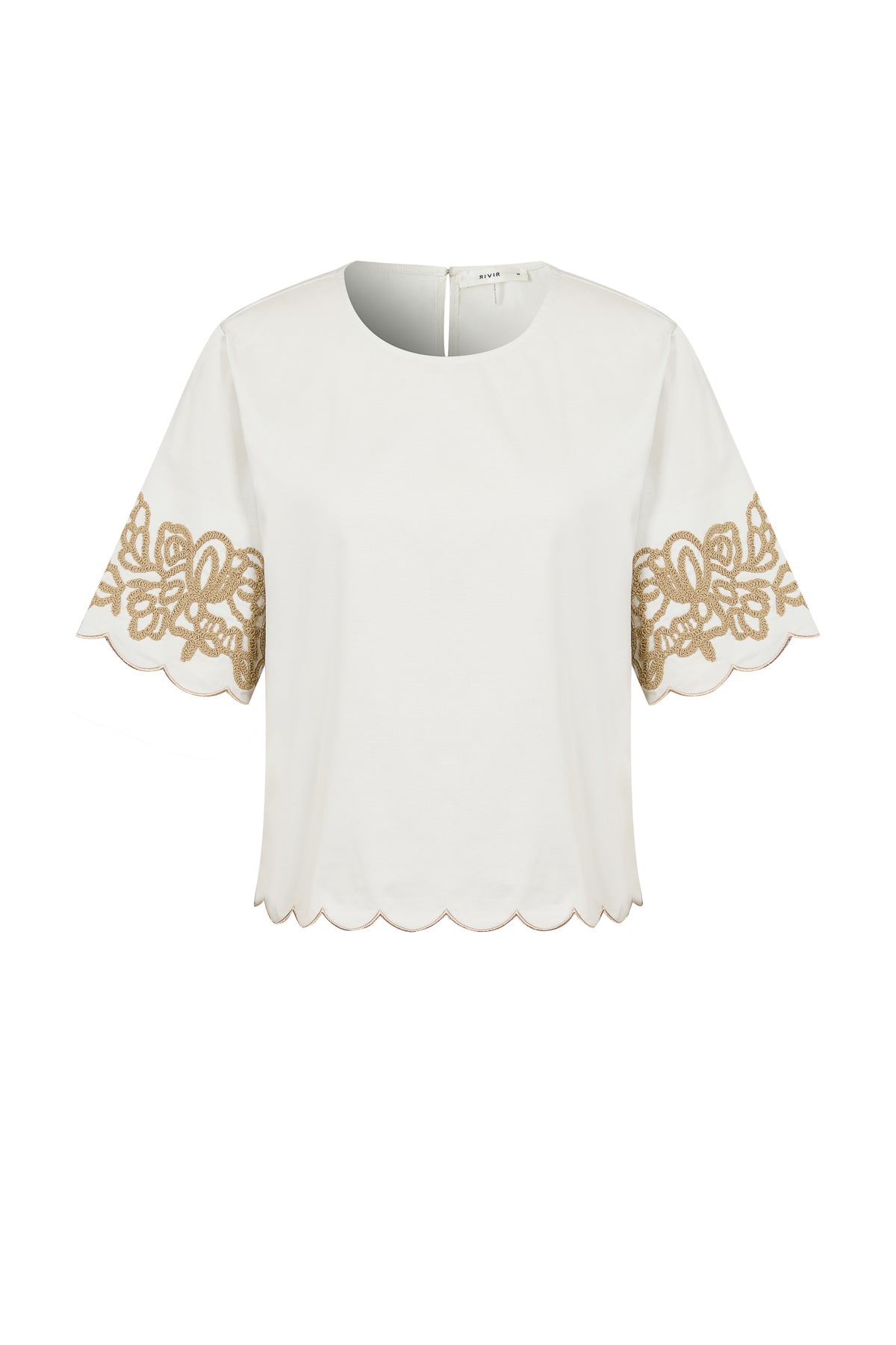 Embroidered Poplin Top