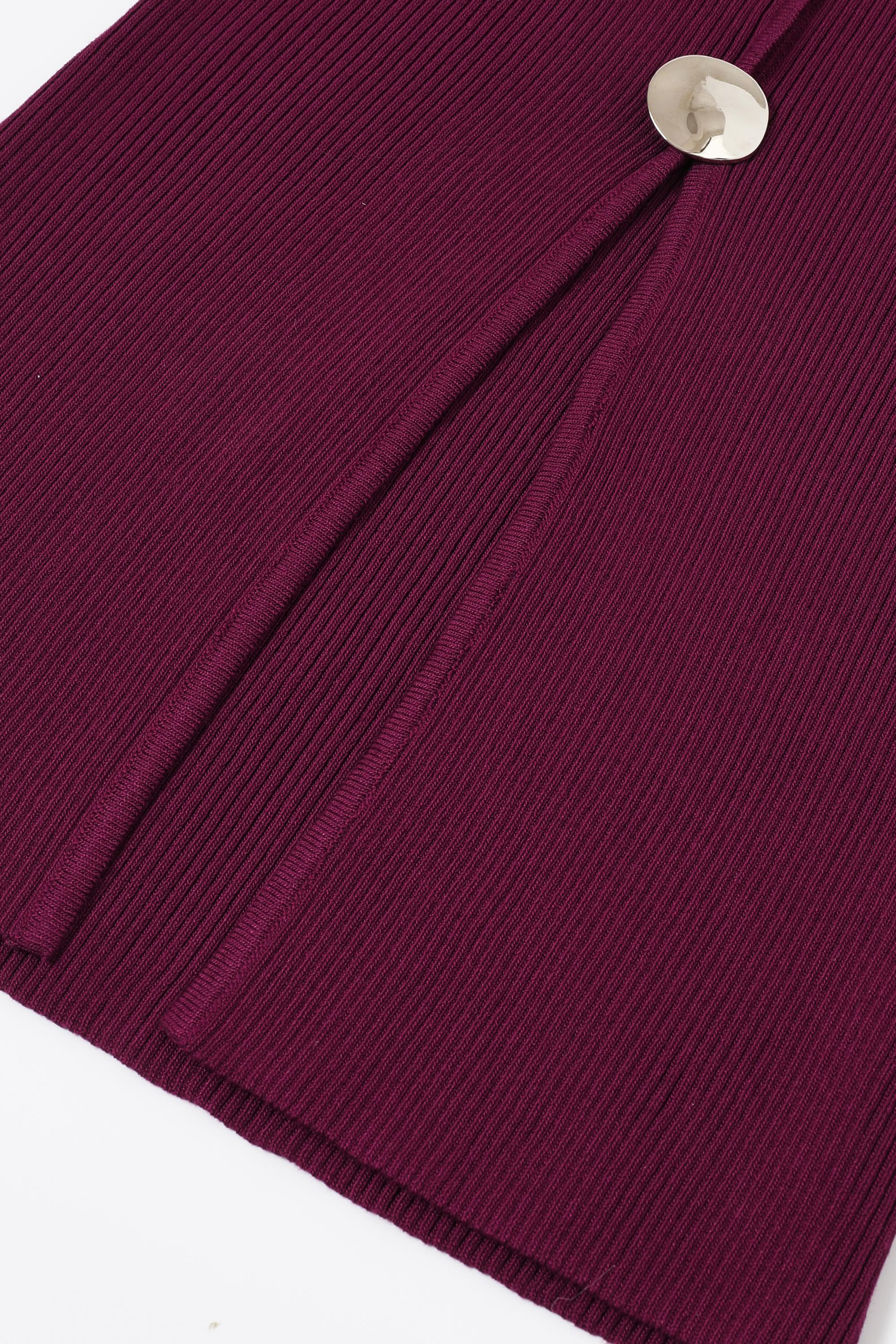Velare Knit Long Sleeve Top With Unique Buttons