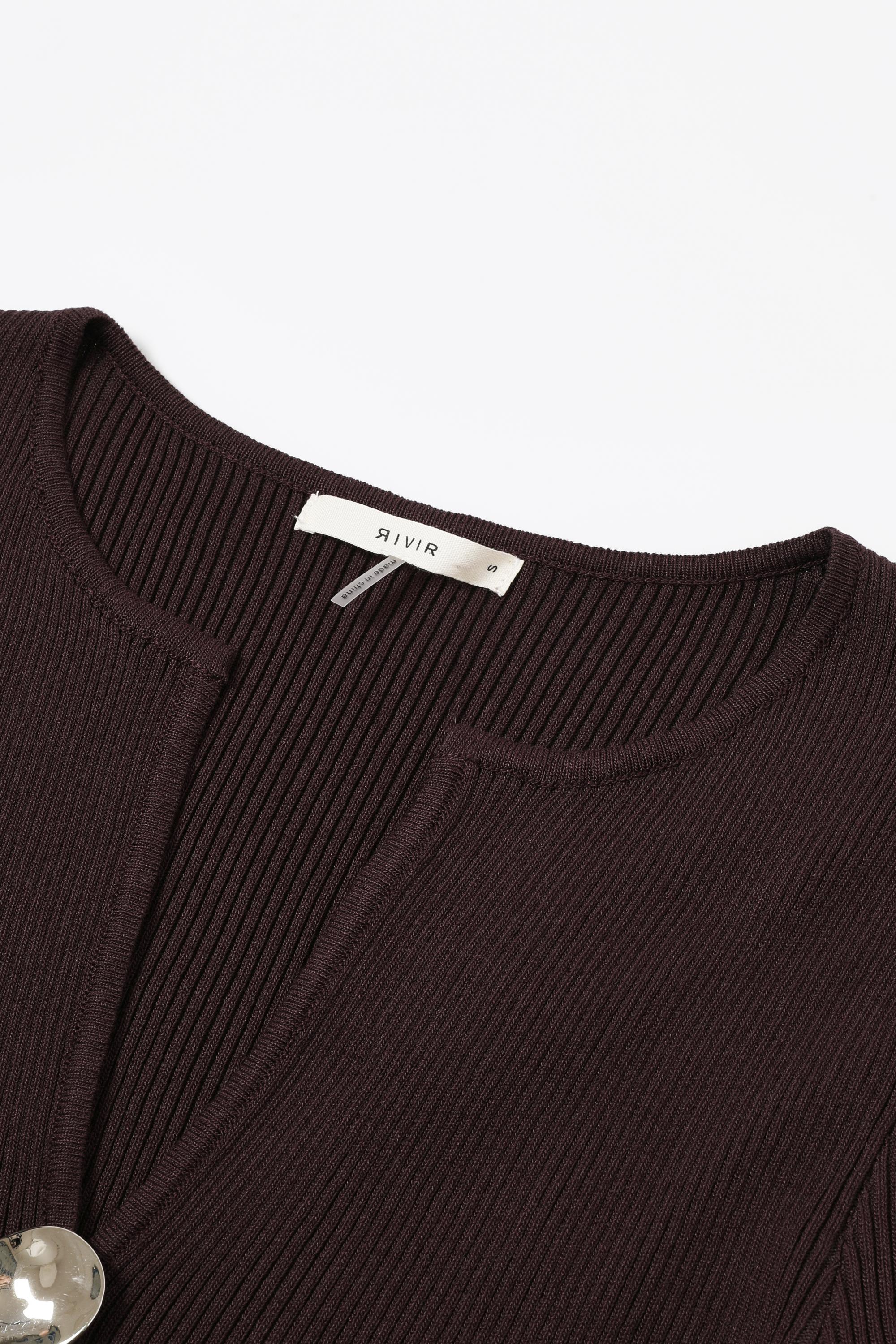 Velare Knit Long Sleeve Top With Unique Buttons
