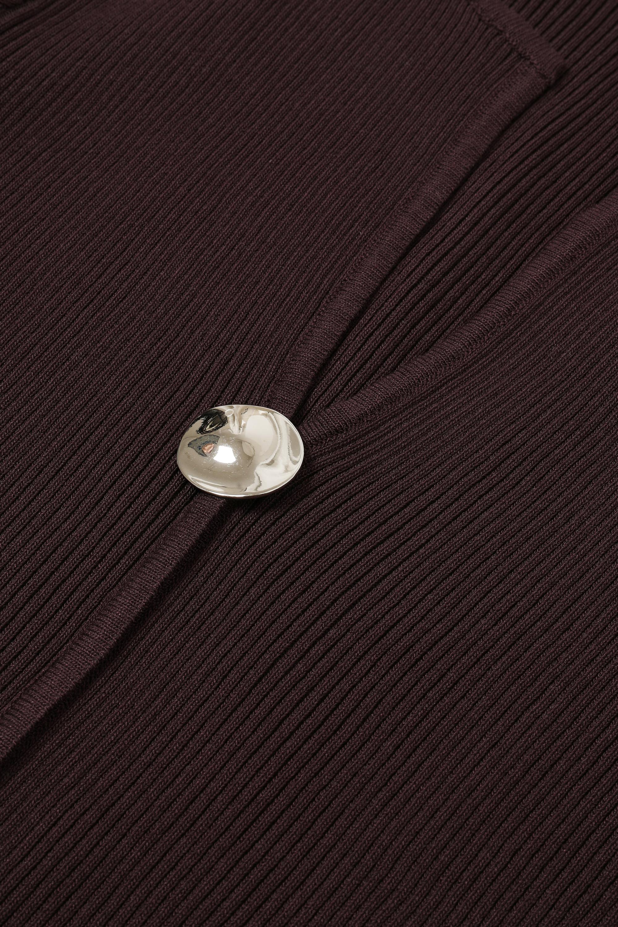 Velare Knit Long Sleeve Top With Unique Buttons