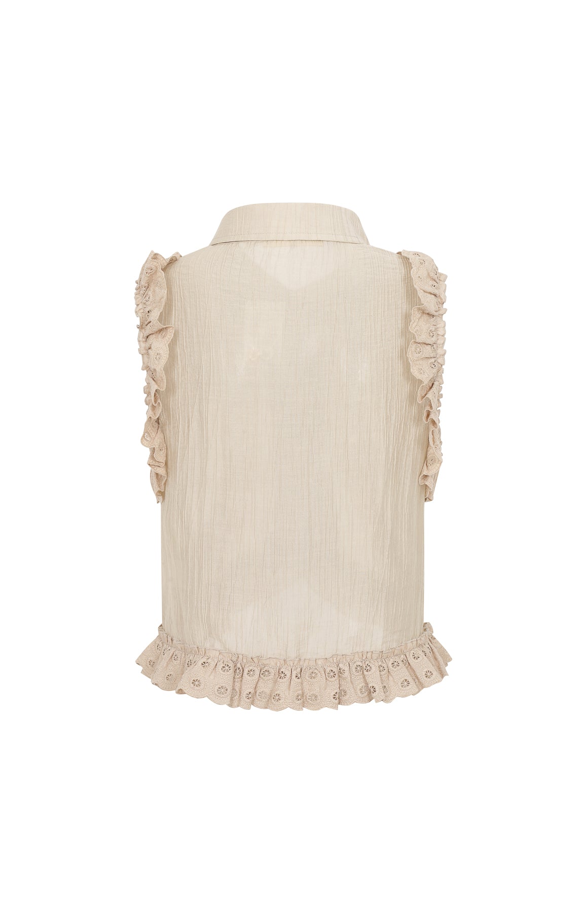 Chantilly Sleeveless Ruffle Blouse