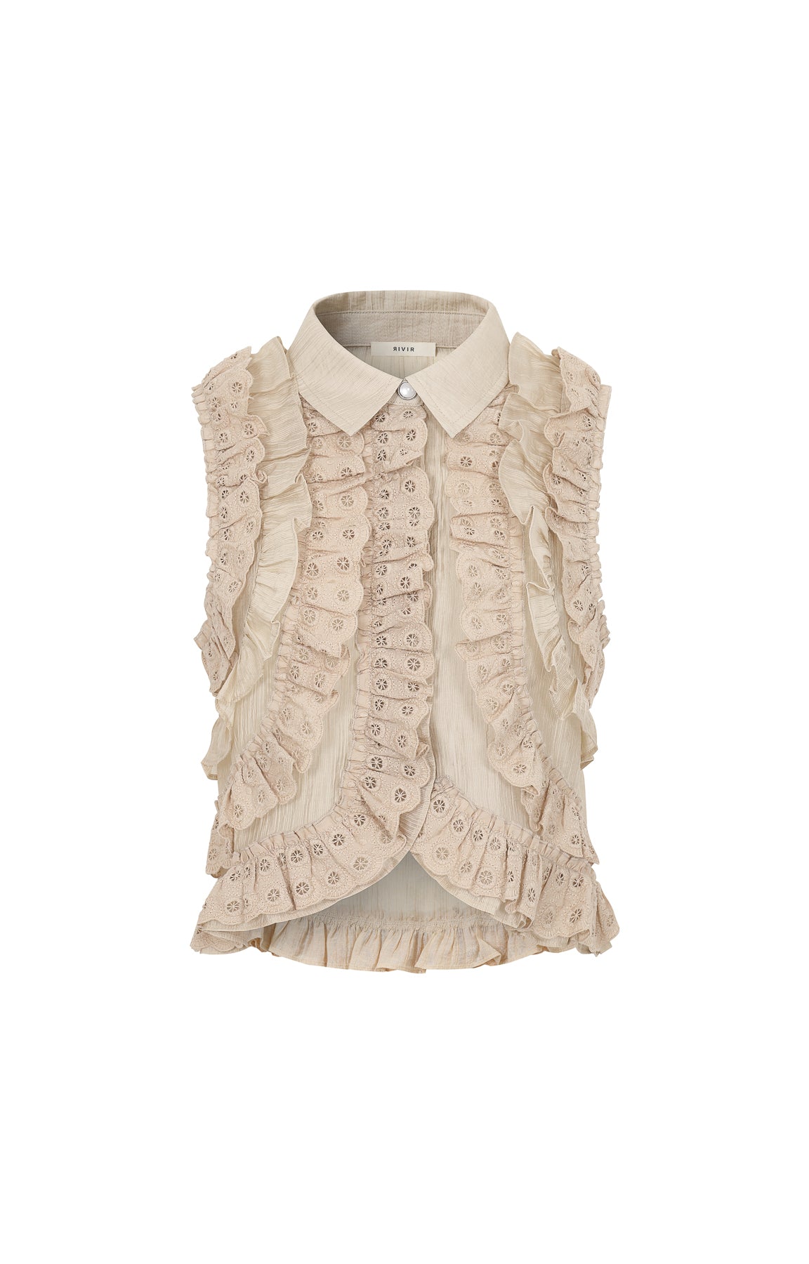 Chantilly Sleeveless Ruffle Blouse
