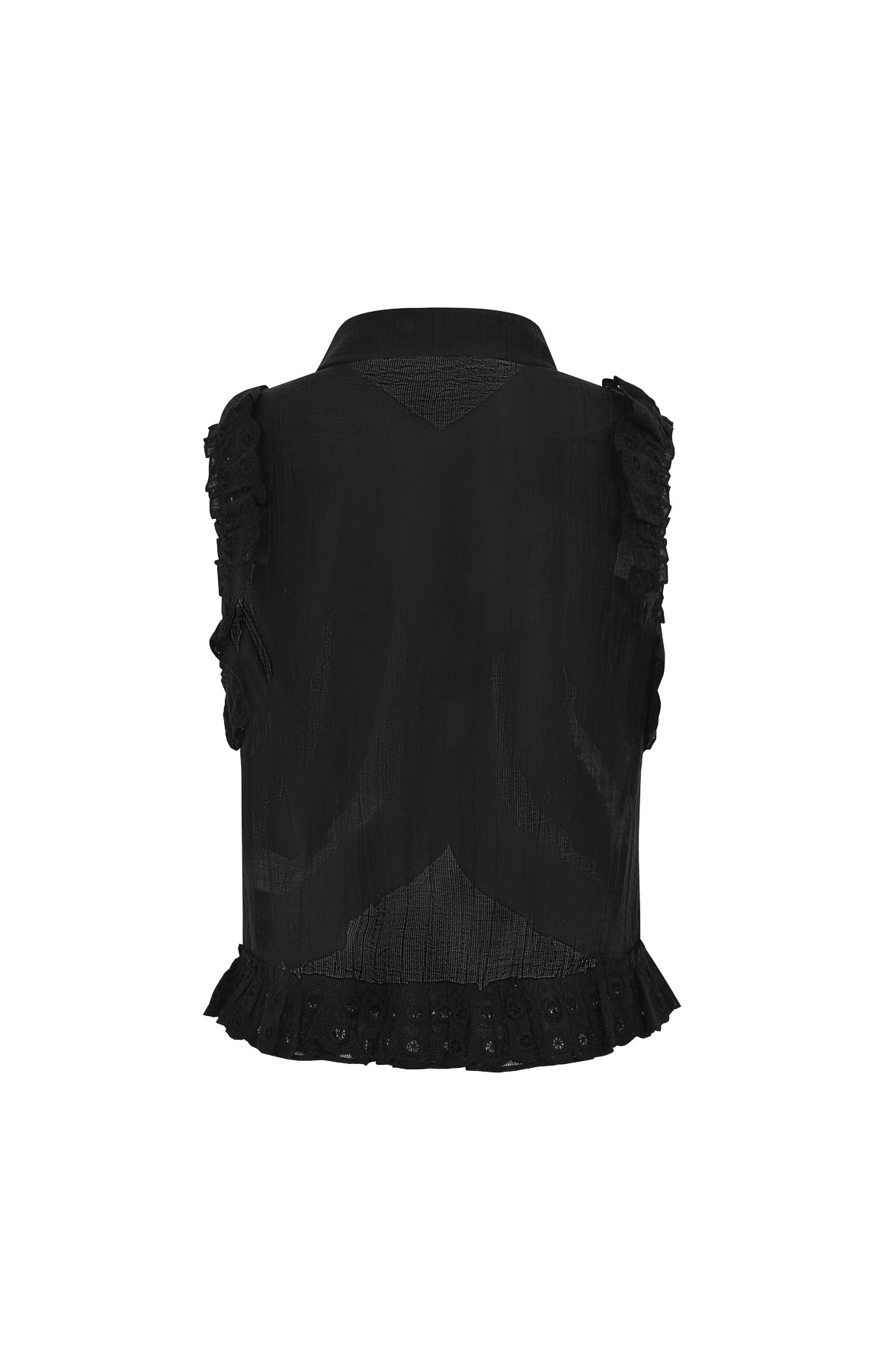 Chantilly Sleeveless Ruffle Blouse