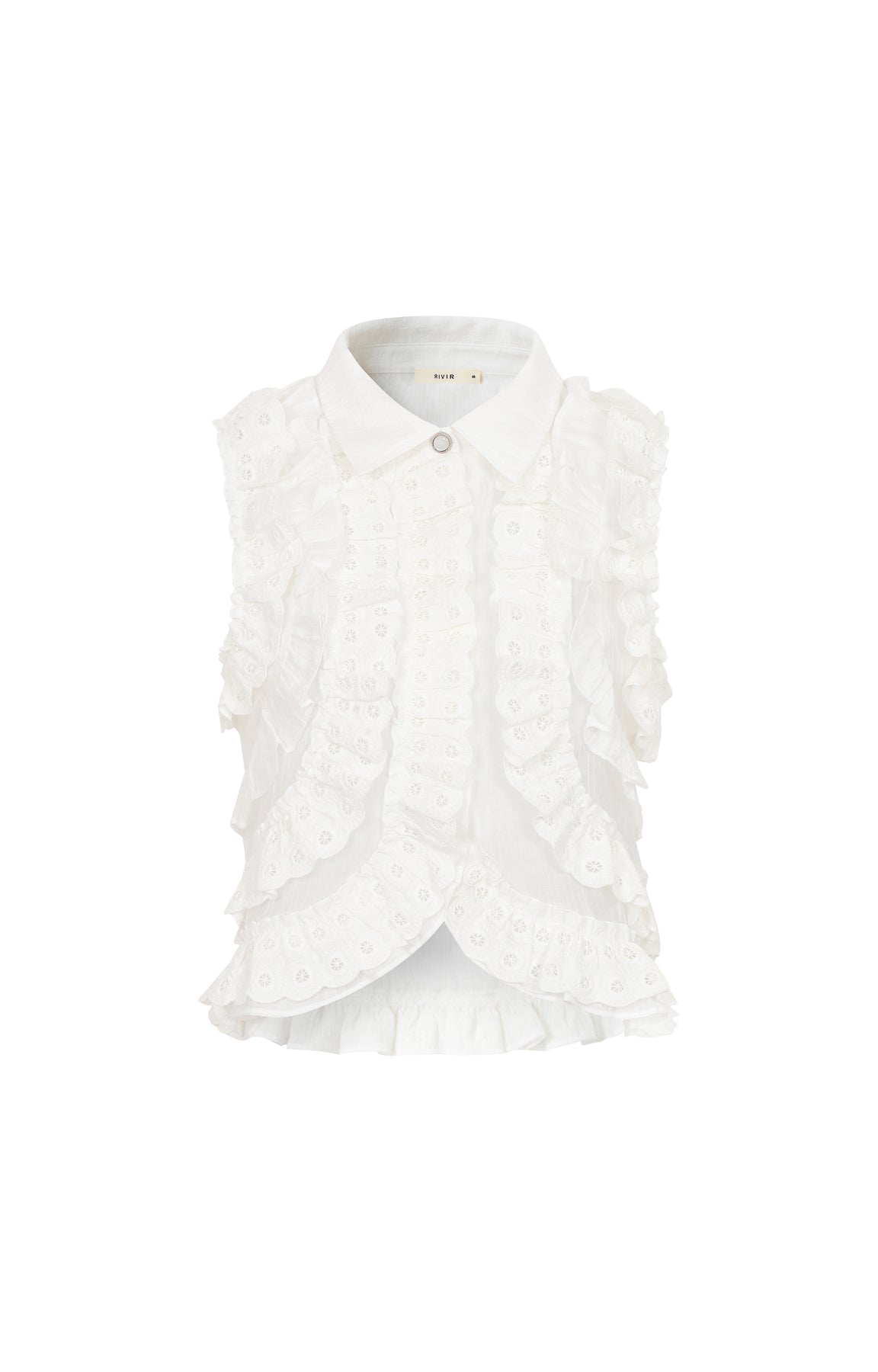 Chantilly Sleeveless Ruffle Blouse