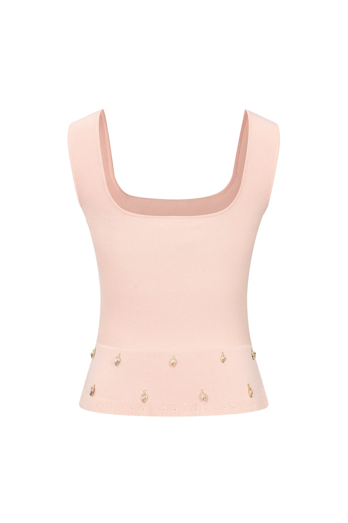 Knit Sleeveless Seashell Embellished Top